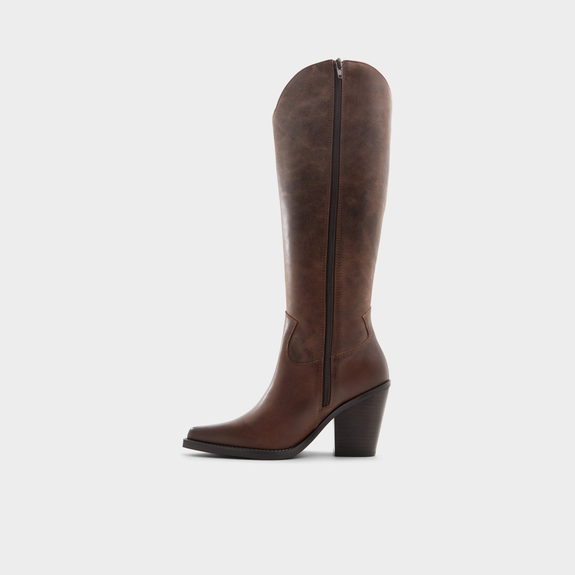 Side view of Brown Nevada Western knee-high boot