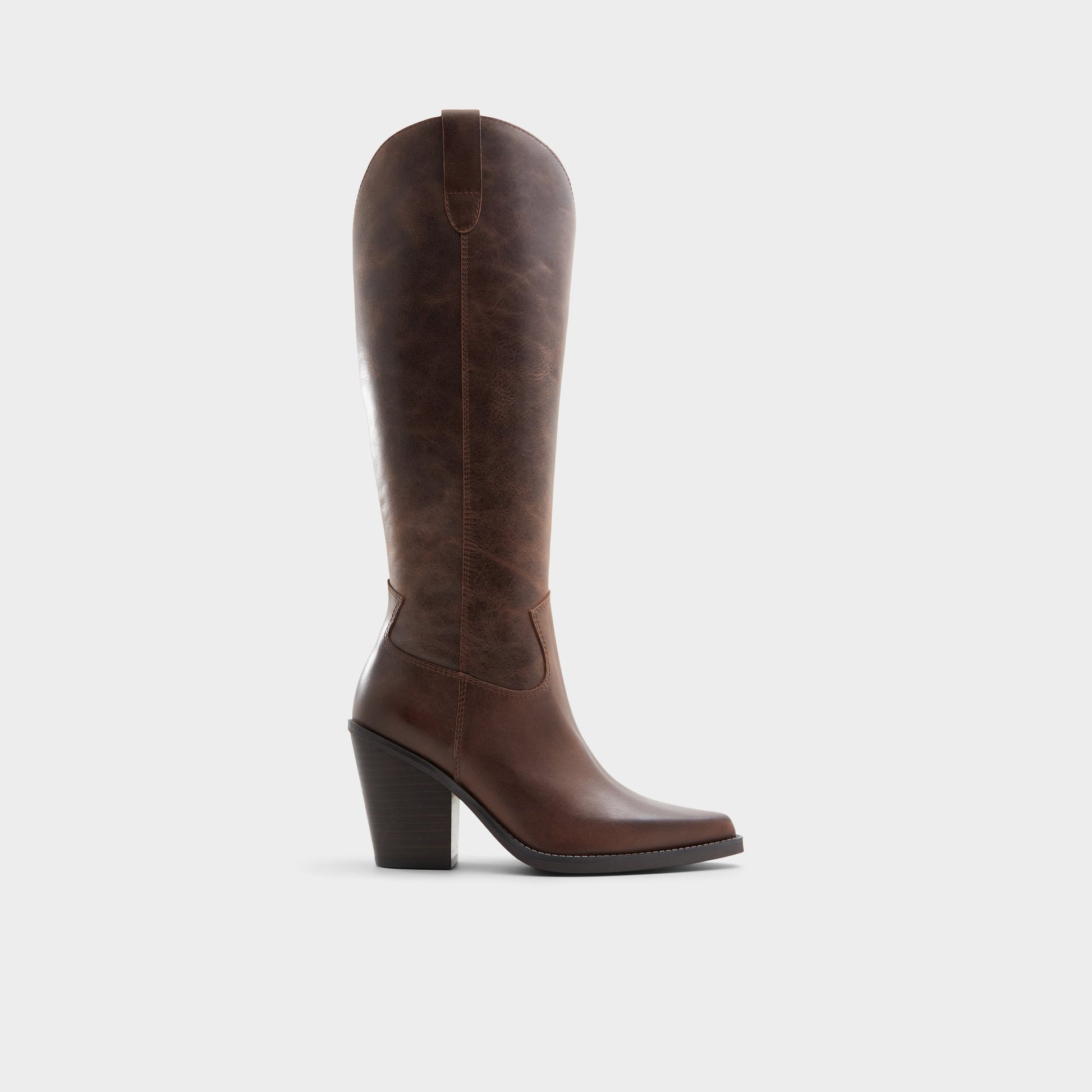 Main View of Brown Nevada Western knee-high boot for Womens