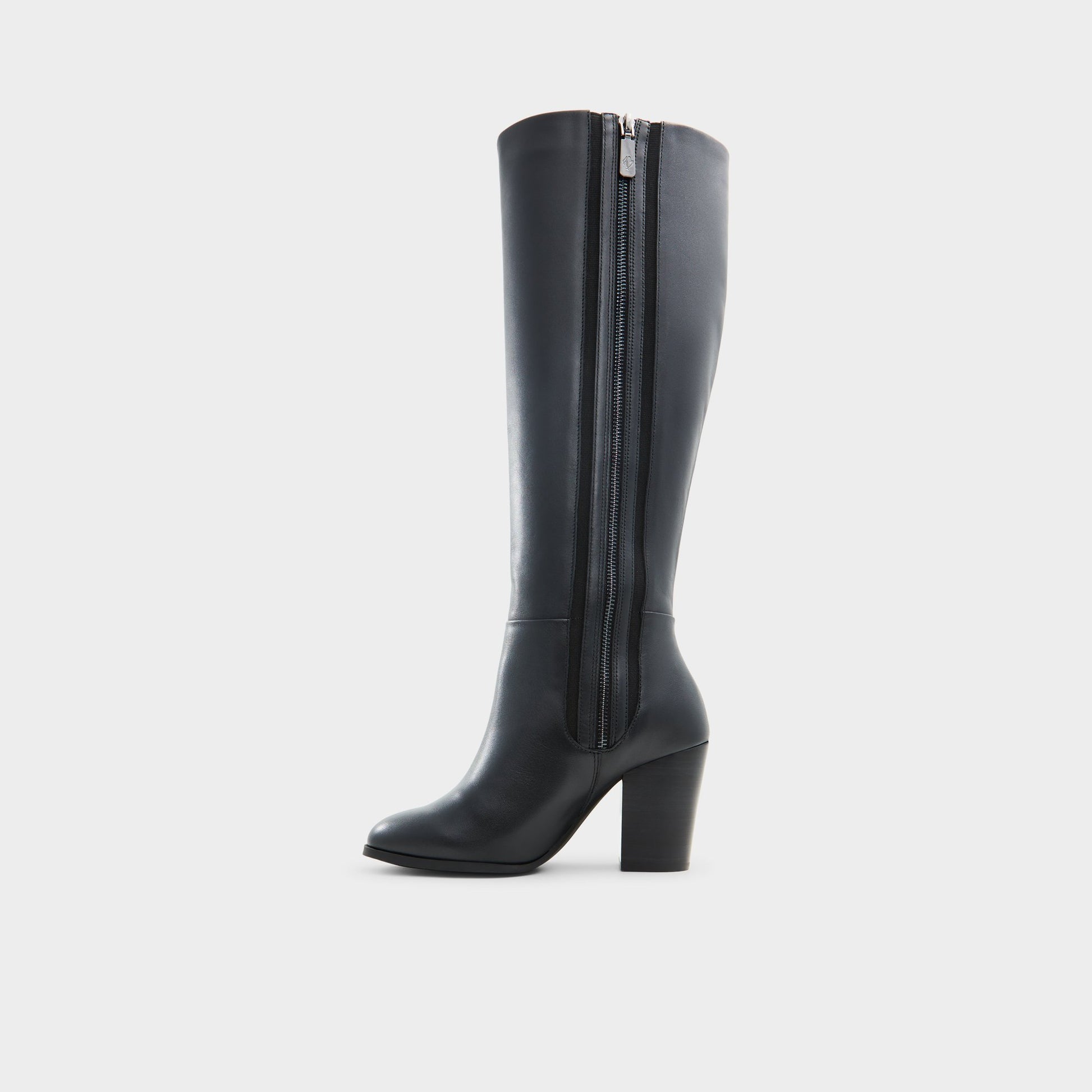 Side view of Black Belide-wc Knee-high boot