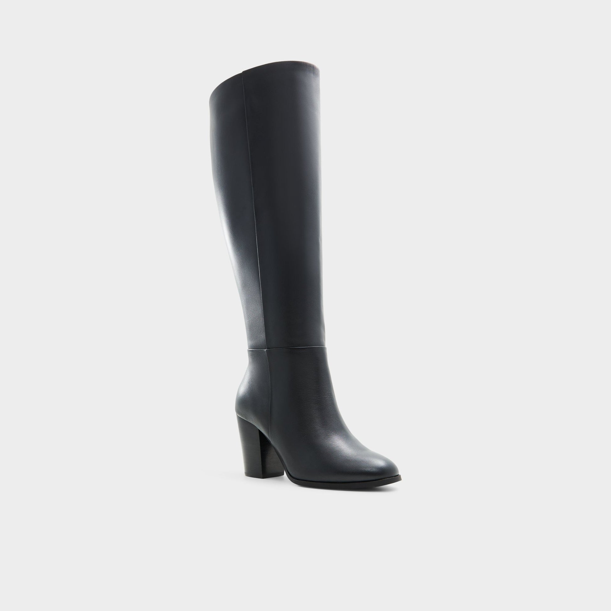 Three-quarter angle of Black Belide-wc Knee-high boot's front side