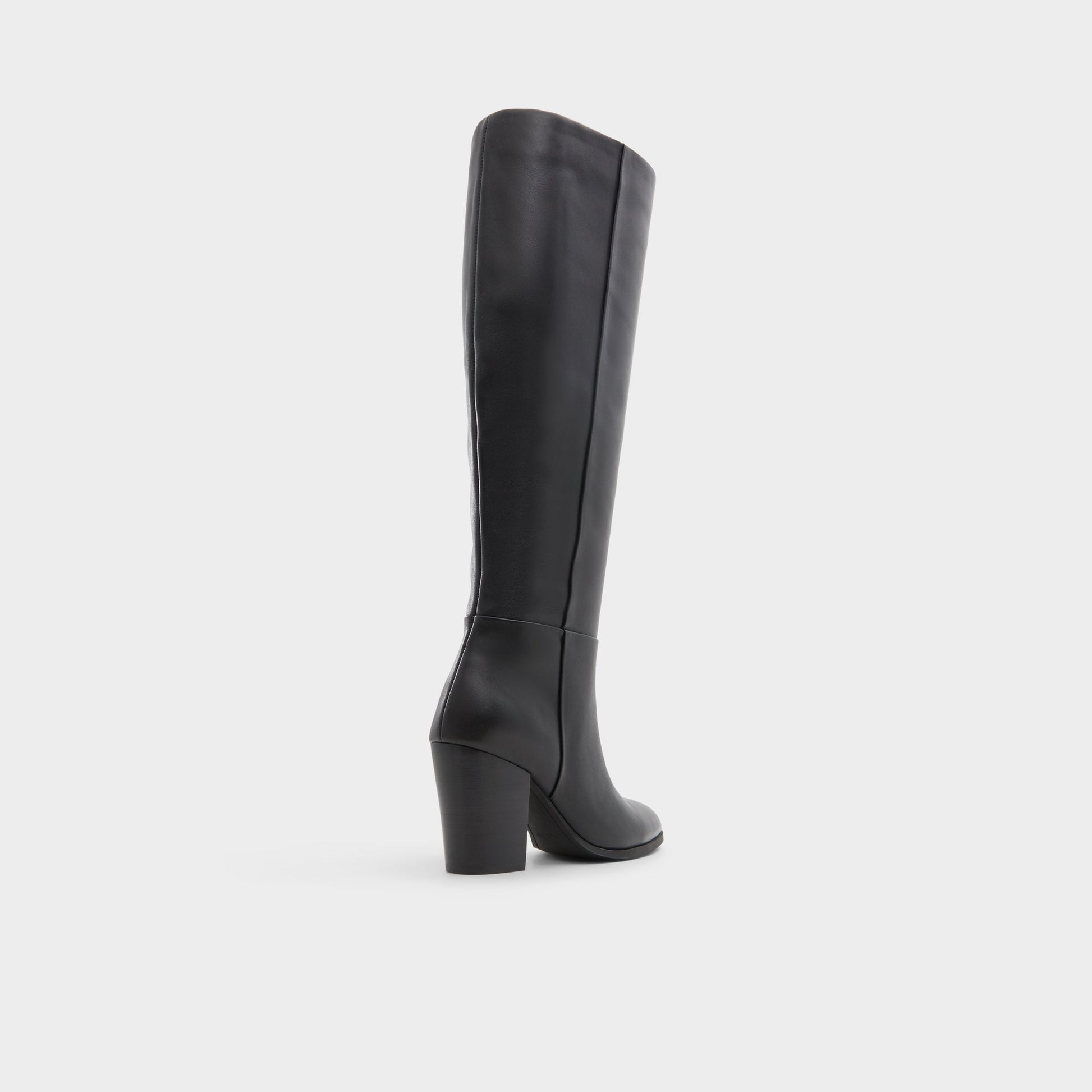 Three-quarter angle of Black Belide Knee-high boot's back side