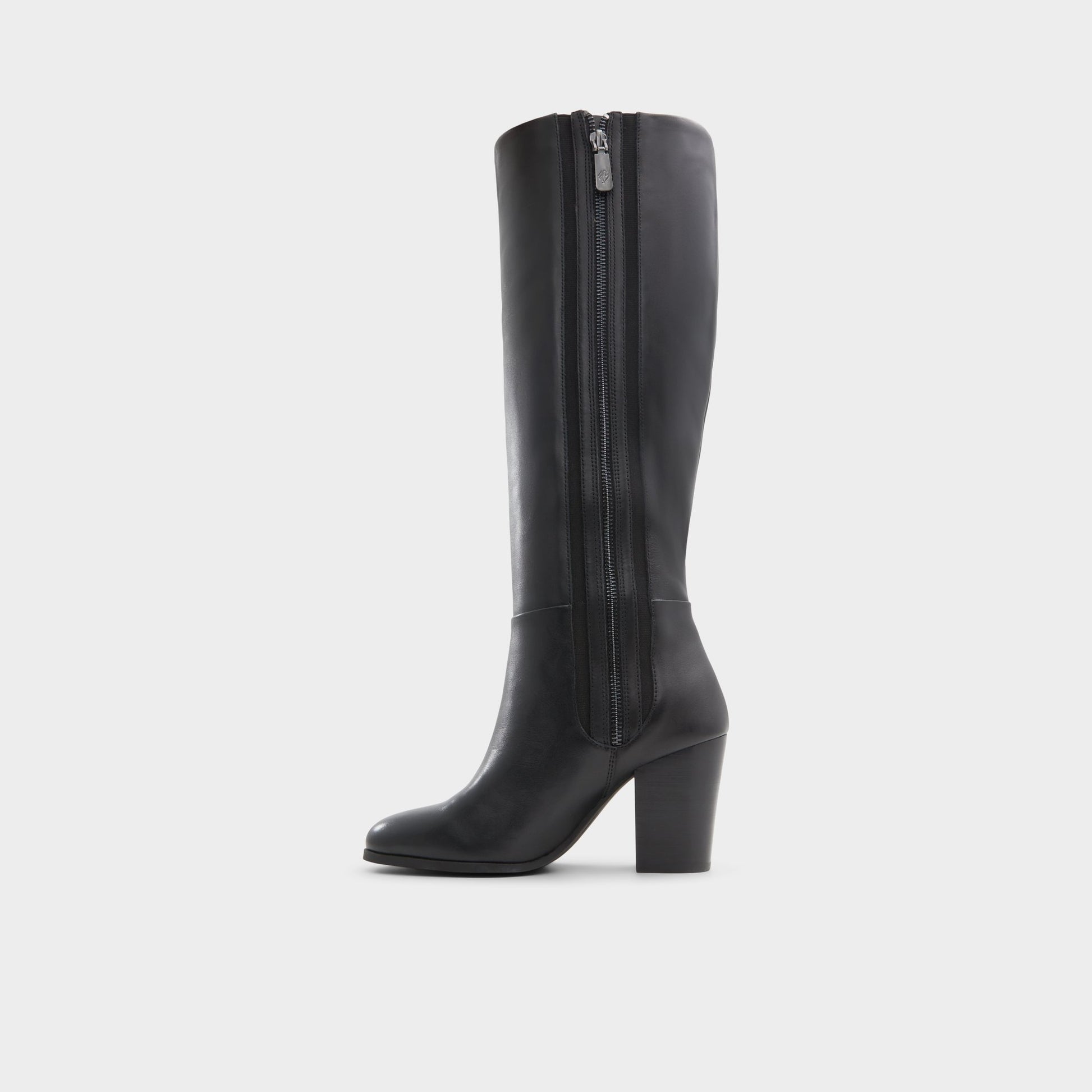 Side view of Black Belide Knee-high boot