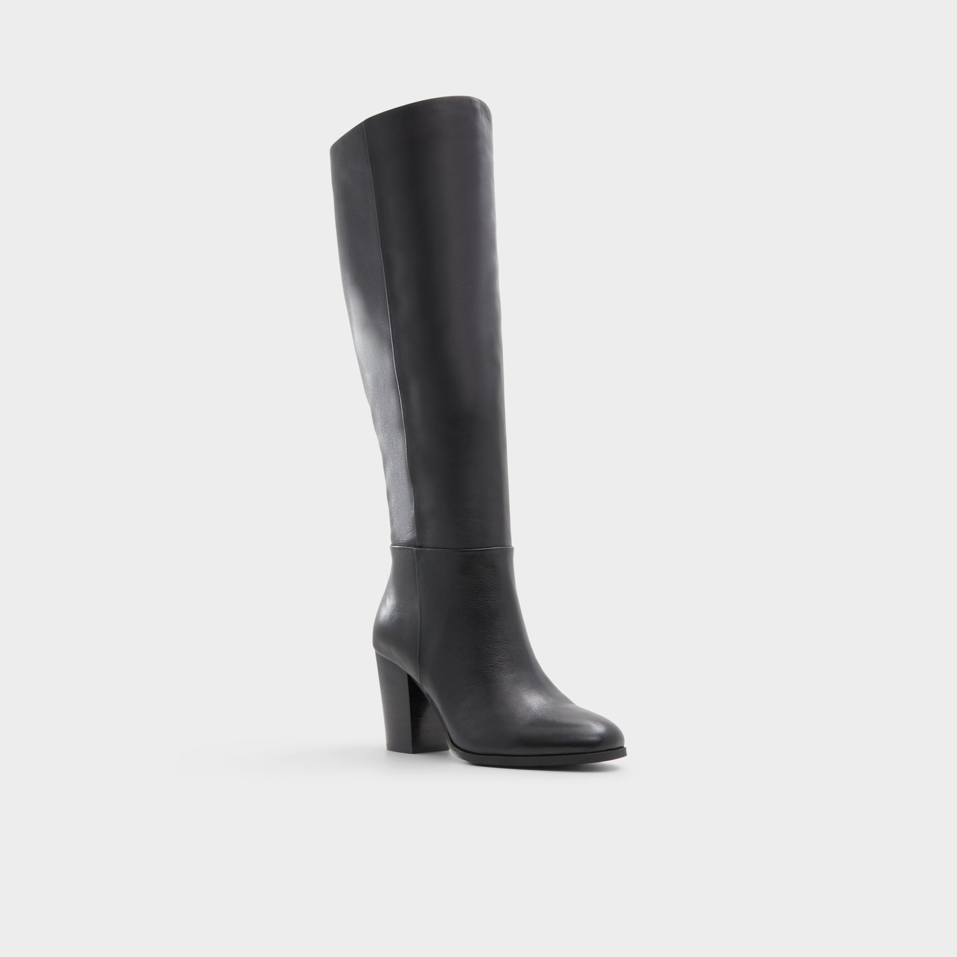 Three-quarter angle of Black Belide Knee-high boot's front side