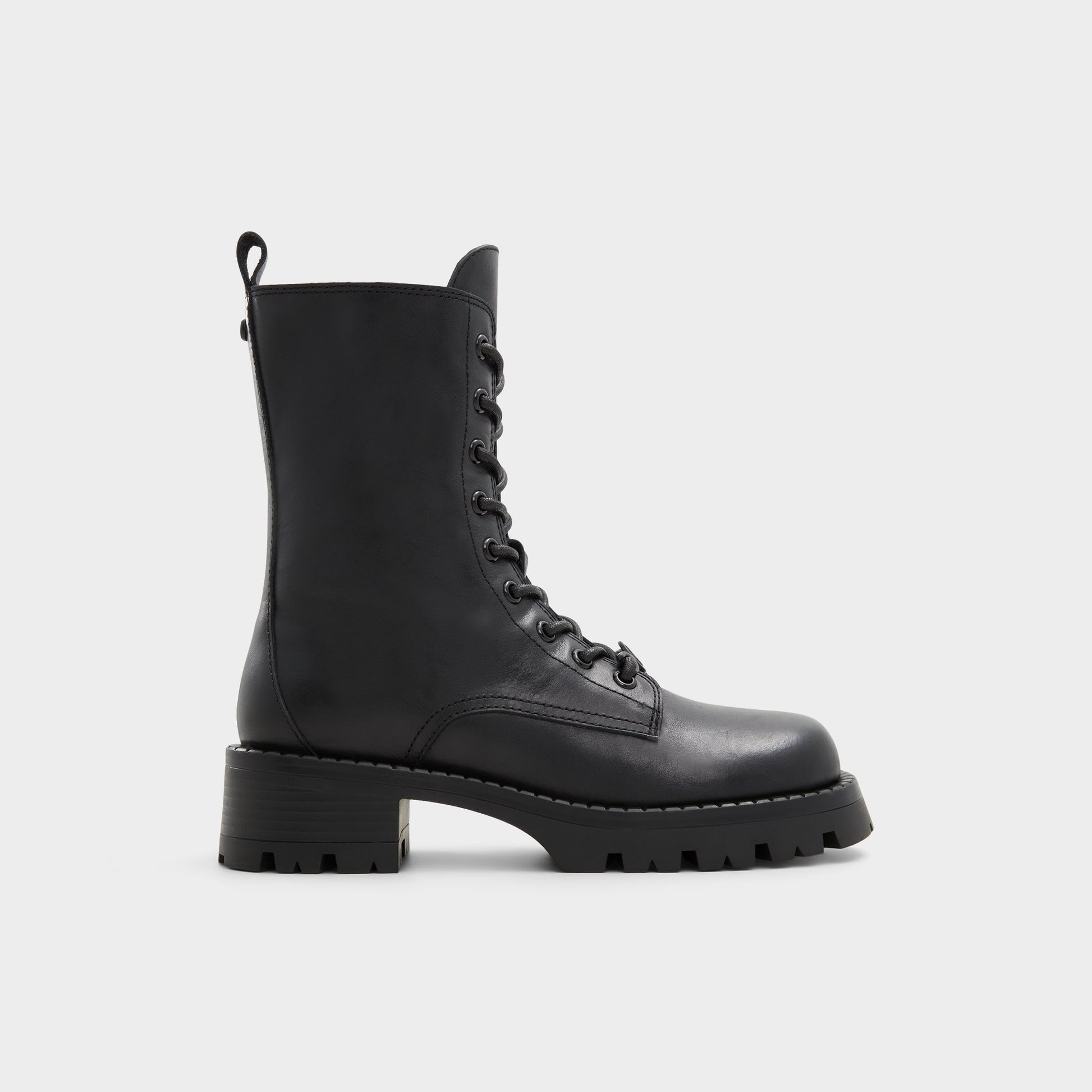 Main View of Black Allea Combat ankle boot for Womens