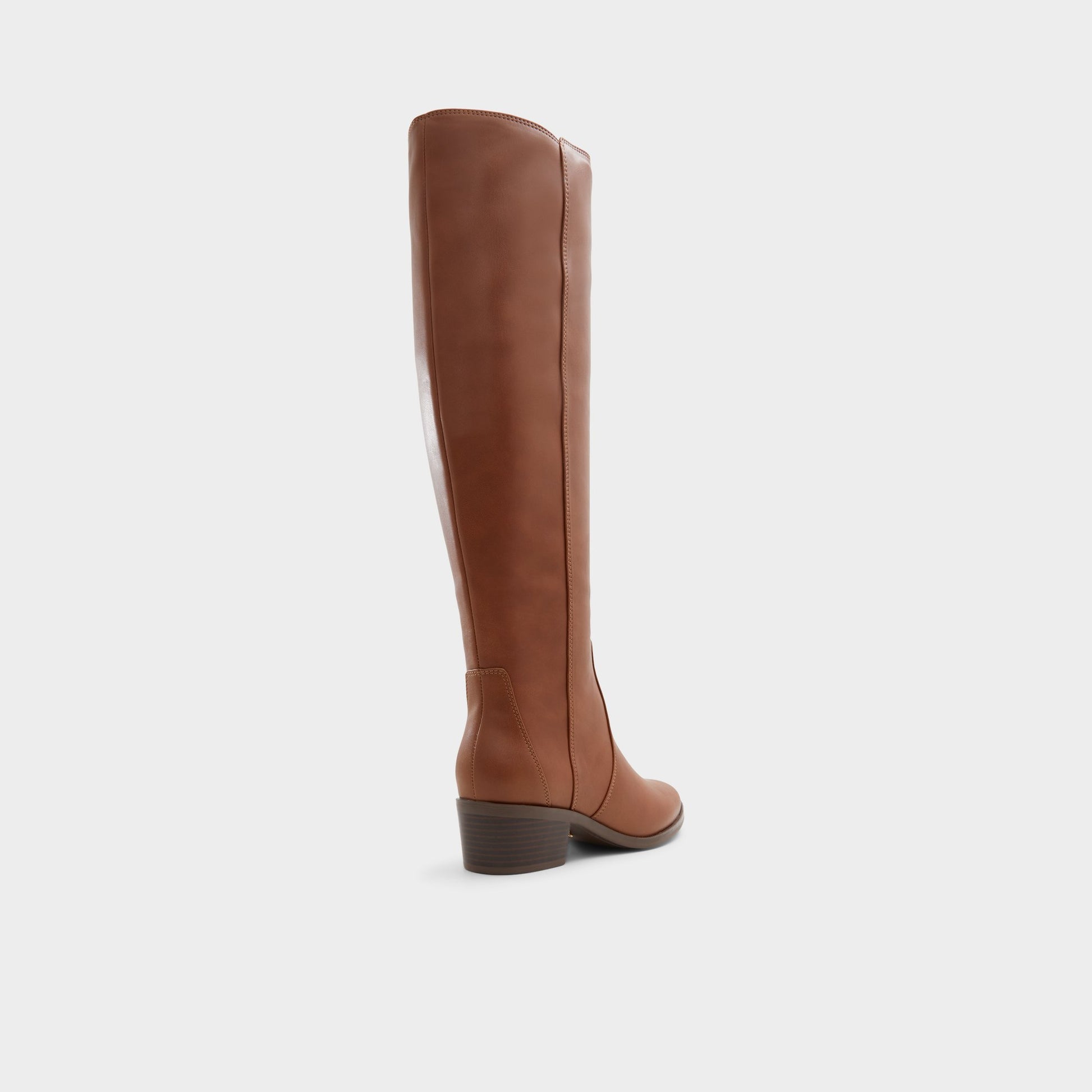 Three-quarter angle of Cognac Tanerdee Knee-high boot's back side