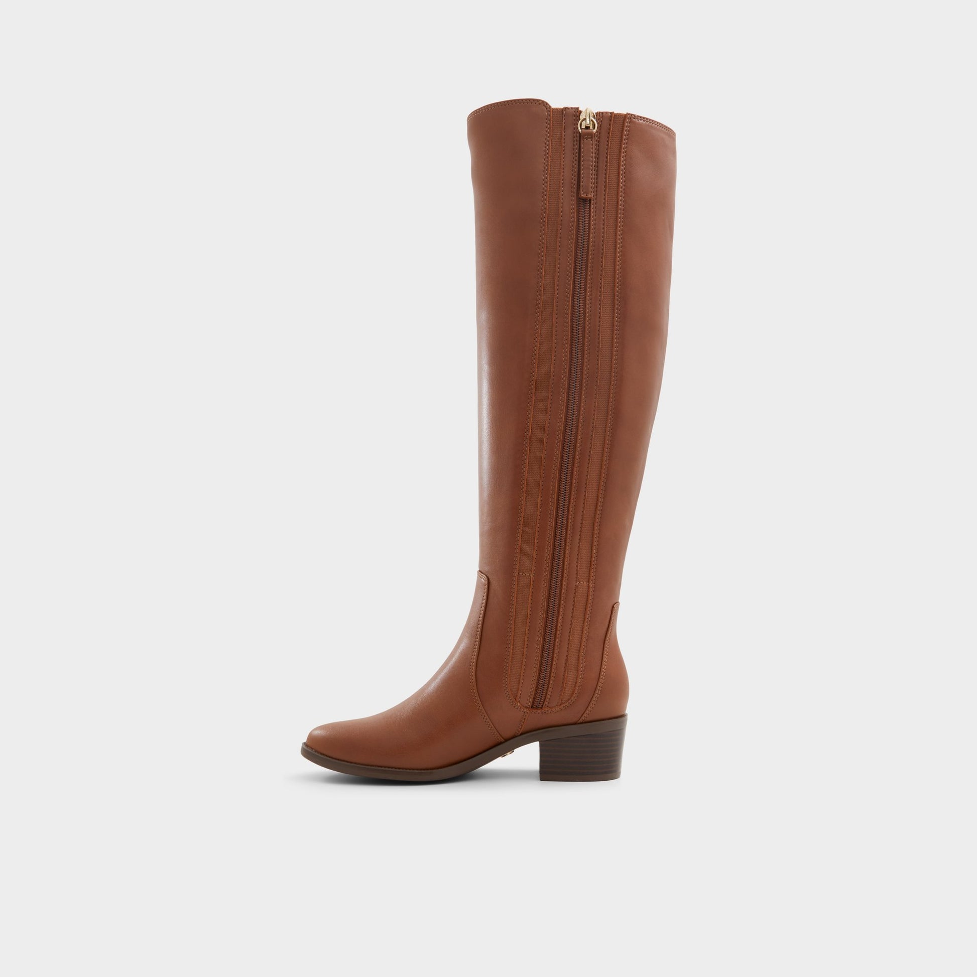 Side view of Cognac Tanerdee Knee-high boot