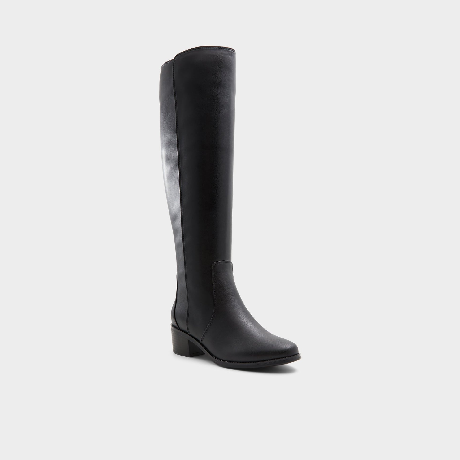 Three-quarter angle of Black Tanerdee Knee-high boot's front side
