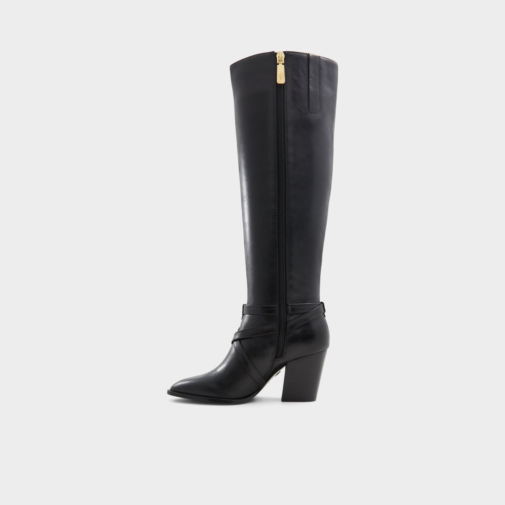 Side view of Black Adworeweth Knee-high boot