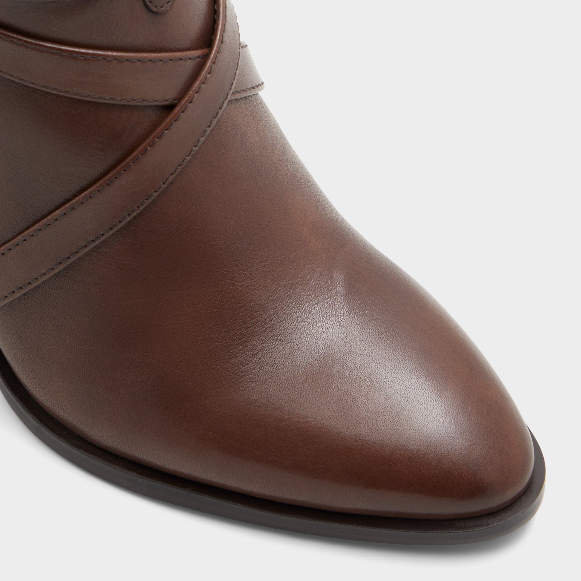 Close-up of the Dark Brown Adworeweth Knee-high boot