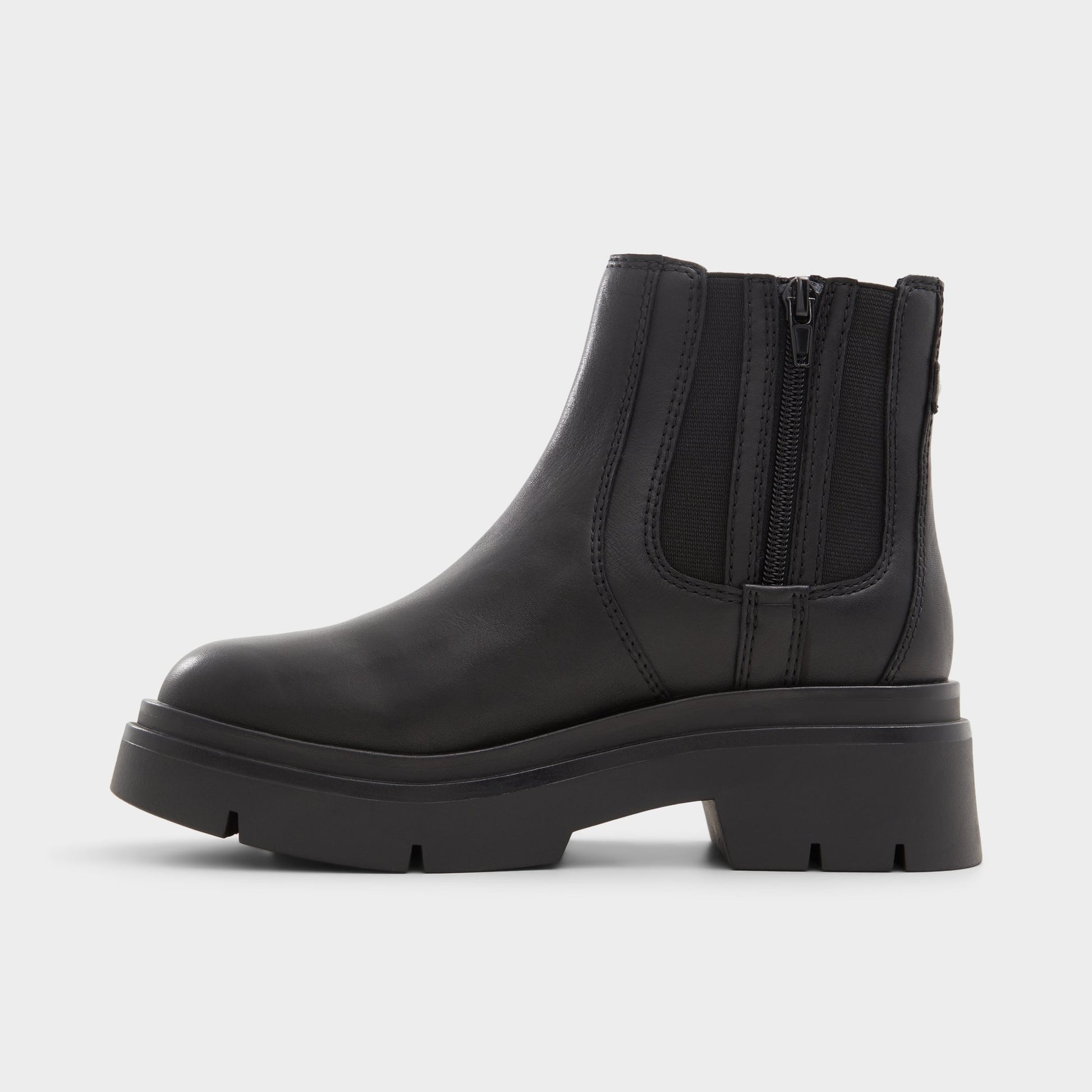 Side view of Black Snowella Ankle boot