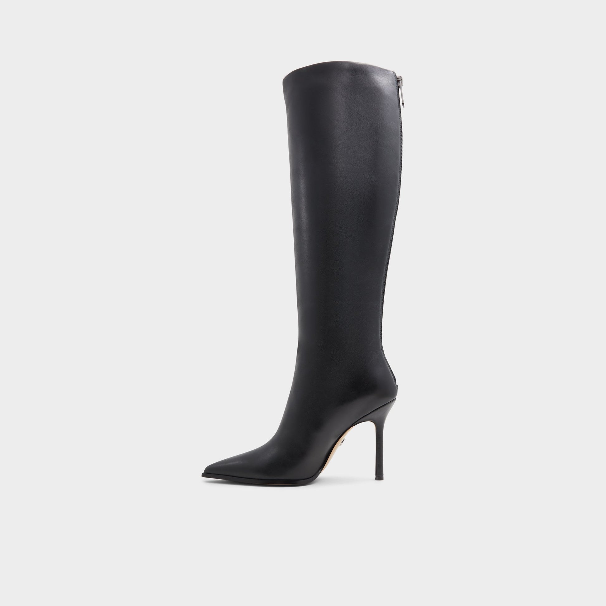 Side view of Black Maybellie Knee-high boot