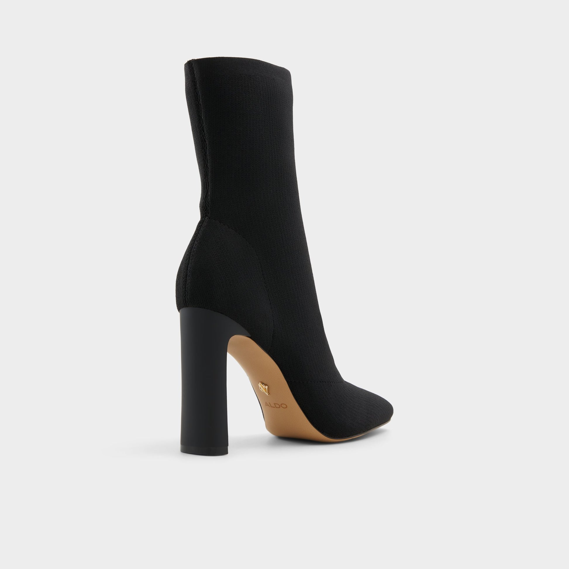Three-quarter angle of Black Faelora Ankle boot's back side