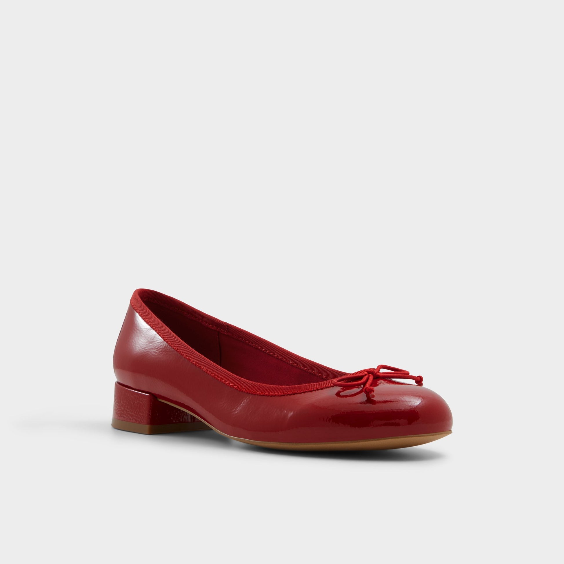 Three-quarter angle of Red Aliette Ballerina's front side