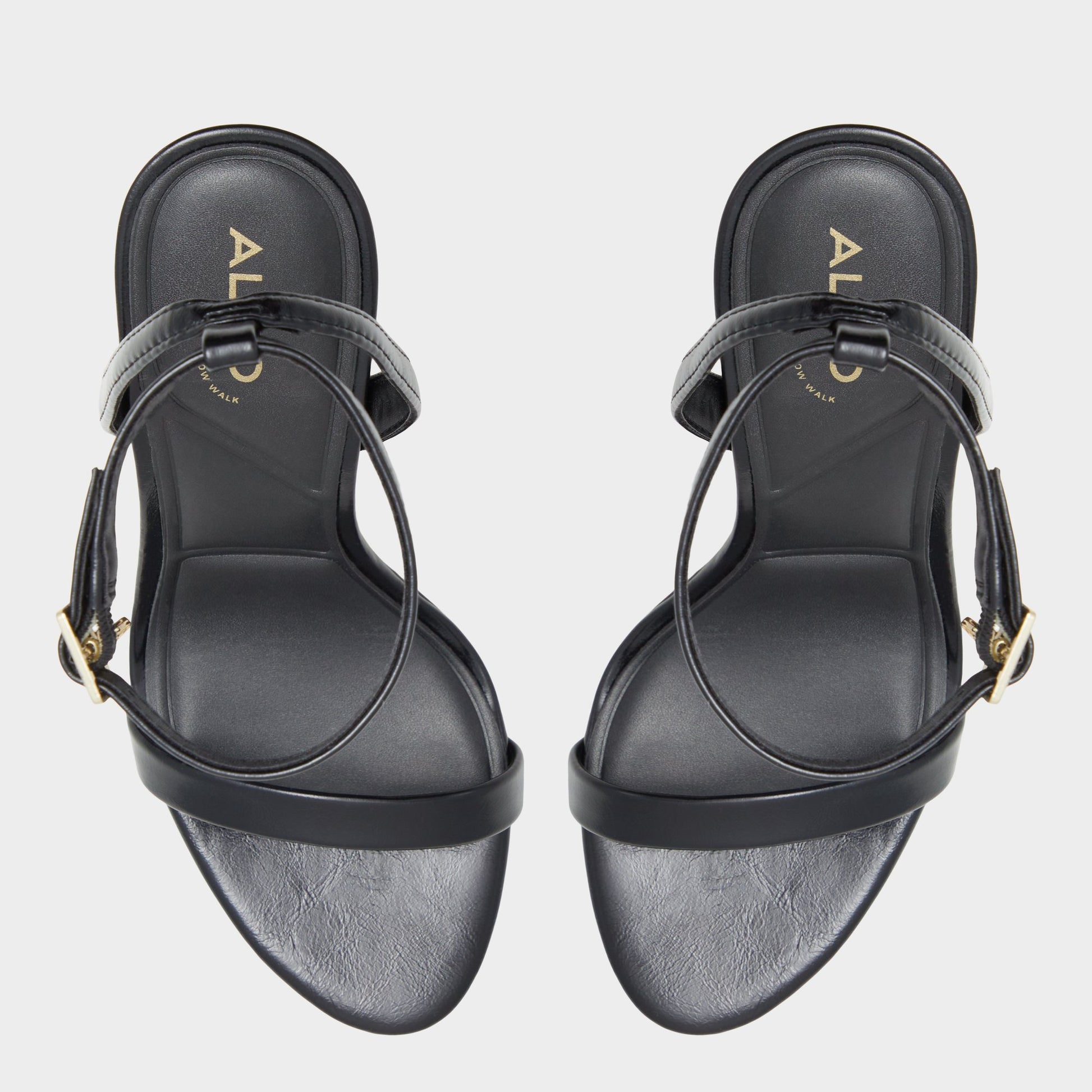 Top-down view of the Black Maristou Heeled sandal