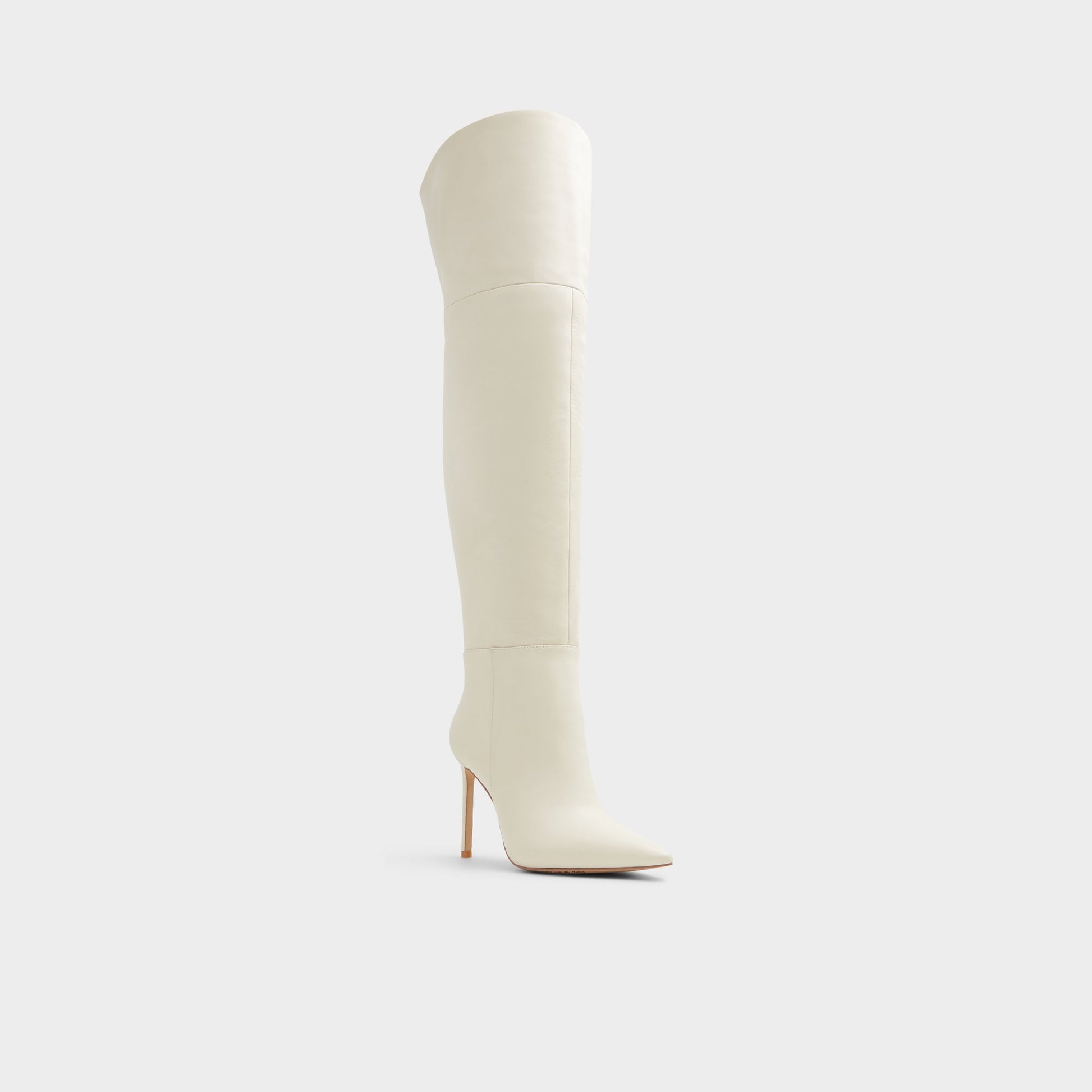 Three-quarter angle of Beige Galalede Over-the-knee boot's front side