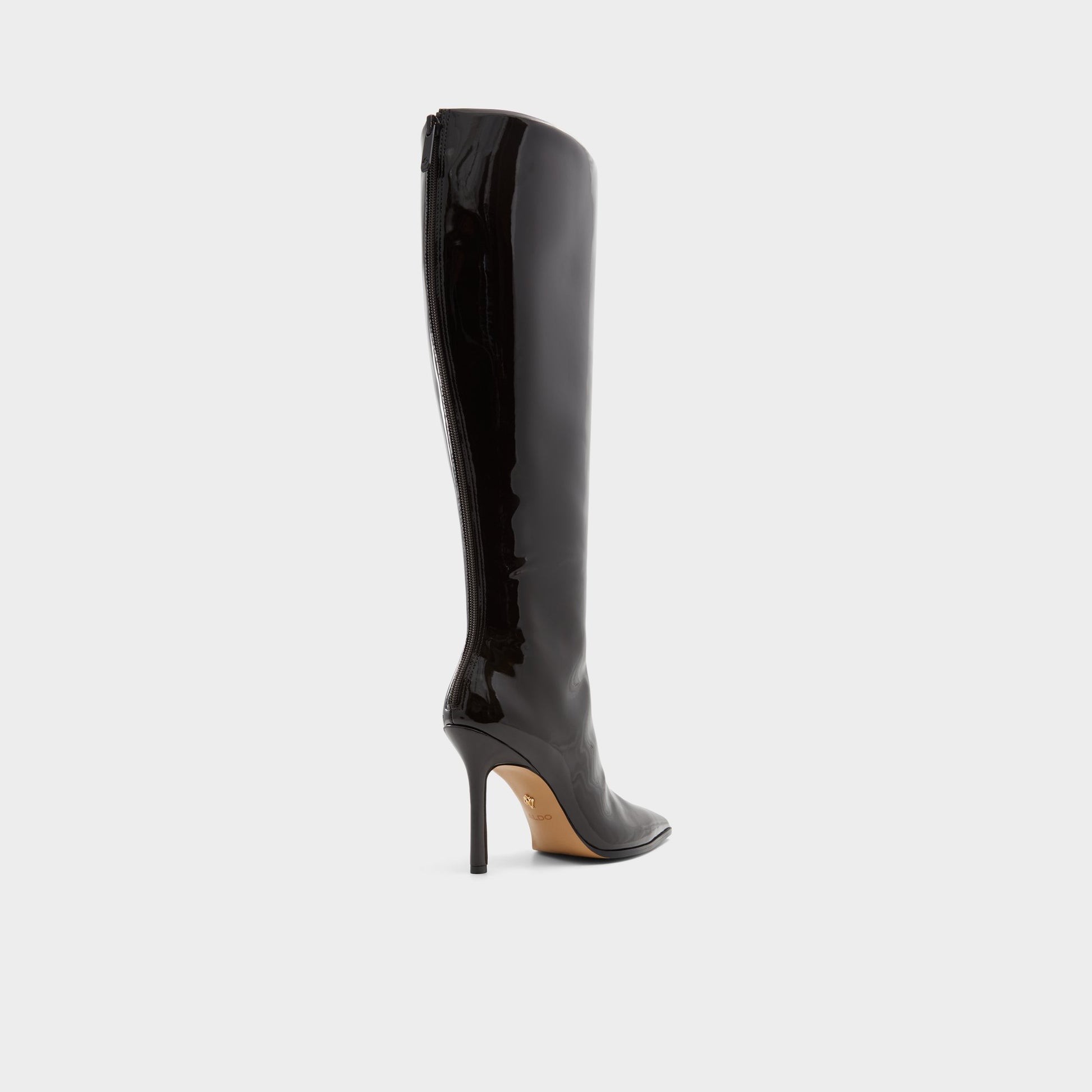 Three-quarter angle of Dark Brown Maybellie-wc Knee-high boot's back side
