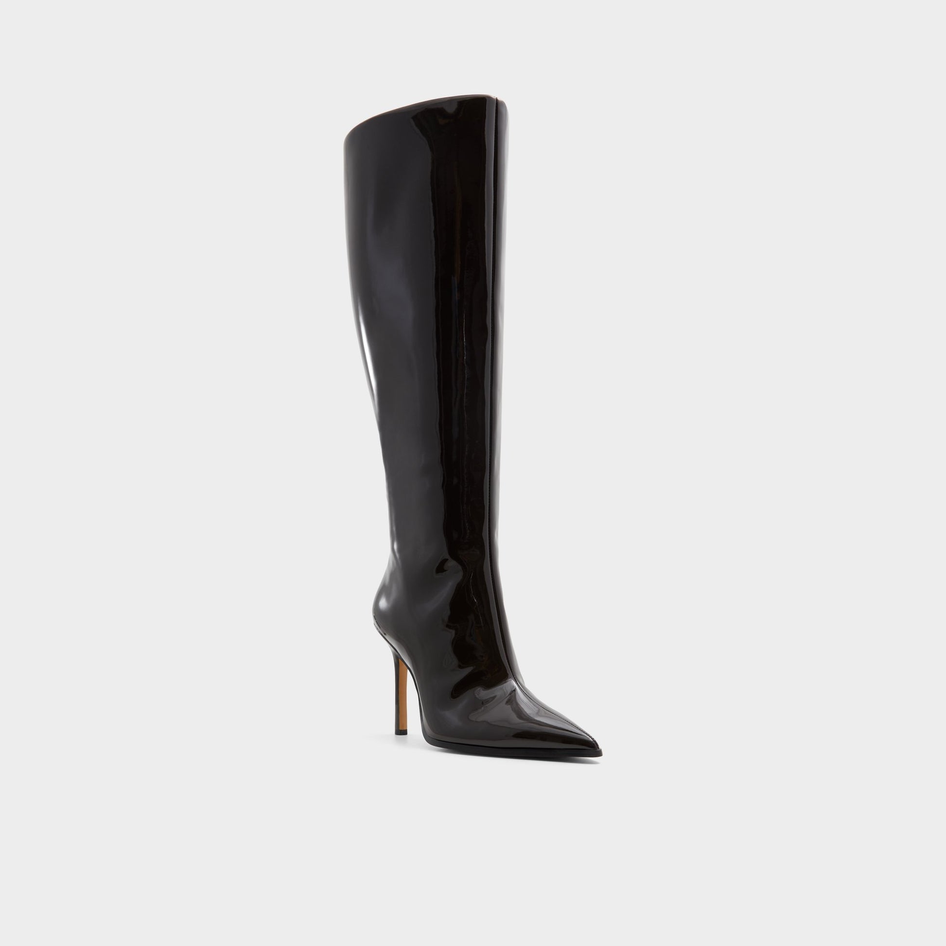 Three-quarter angle of Dark Brown Maybellie-wc Knee-high boot's front side