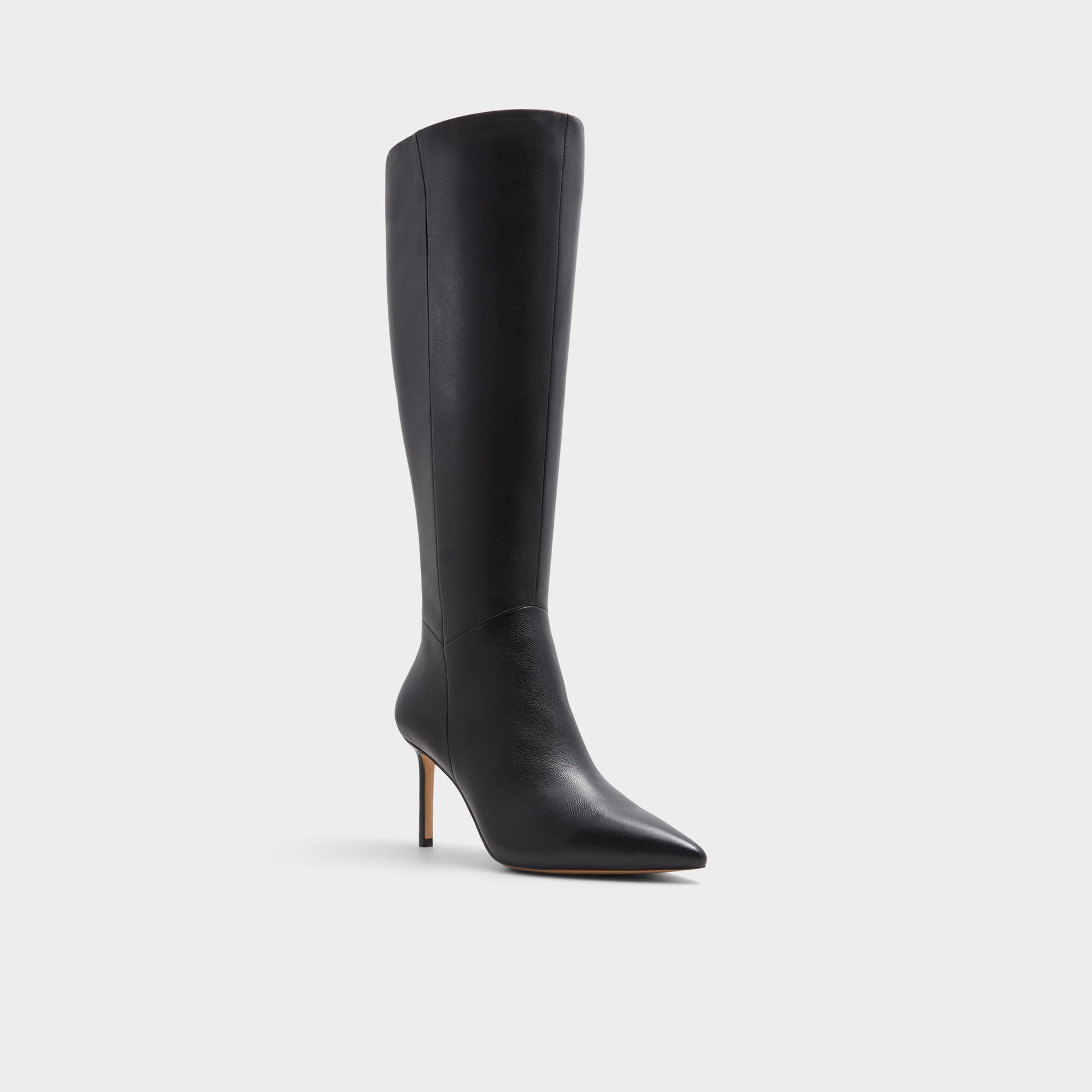 Three-quarter angle of Black Laroche-wc Knee-high boot's front side