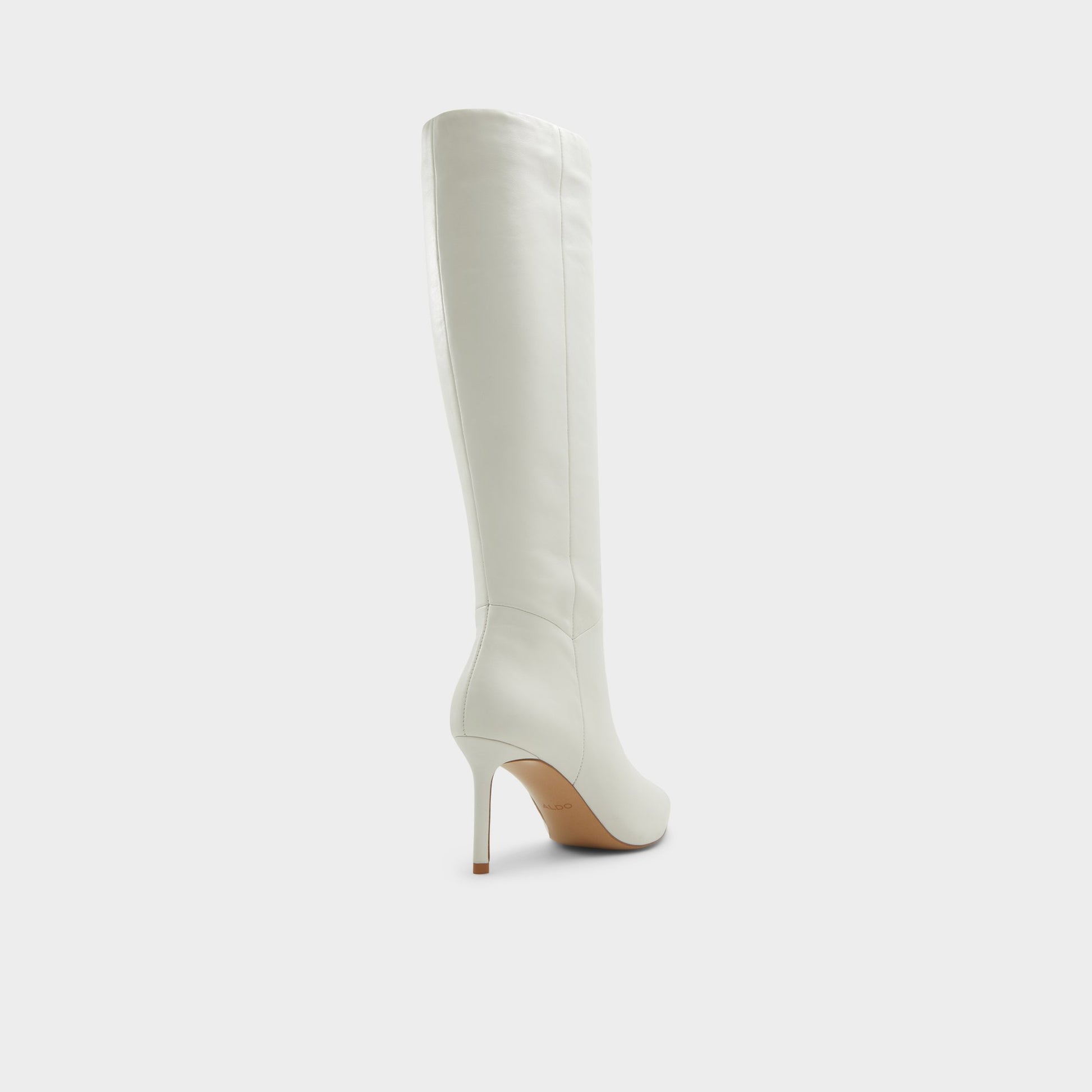 Three-quarter angle of White/Bone Laroche-wc Knee-high boot's back side
