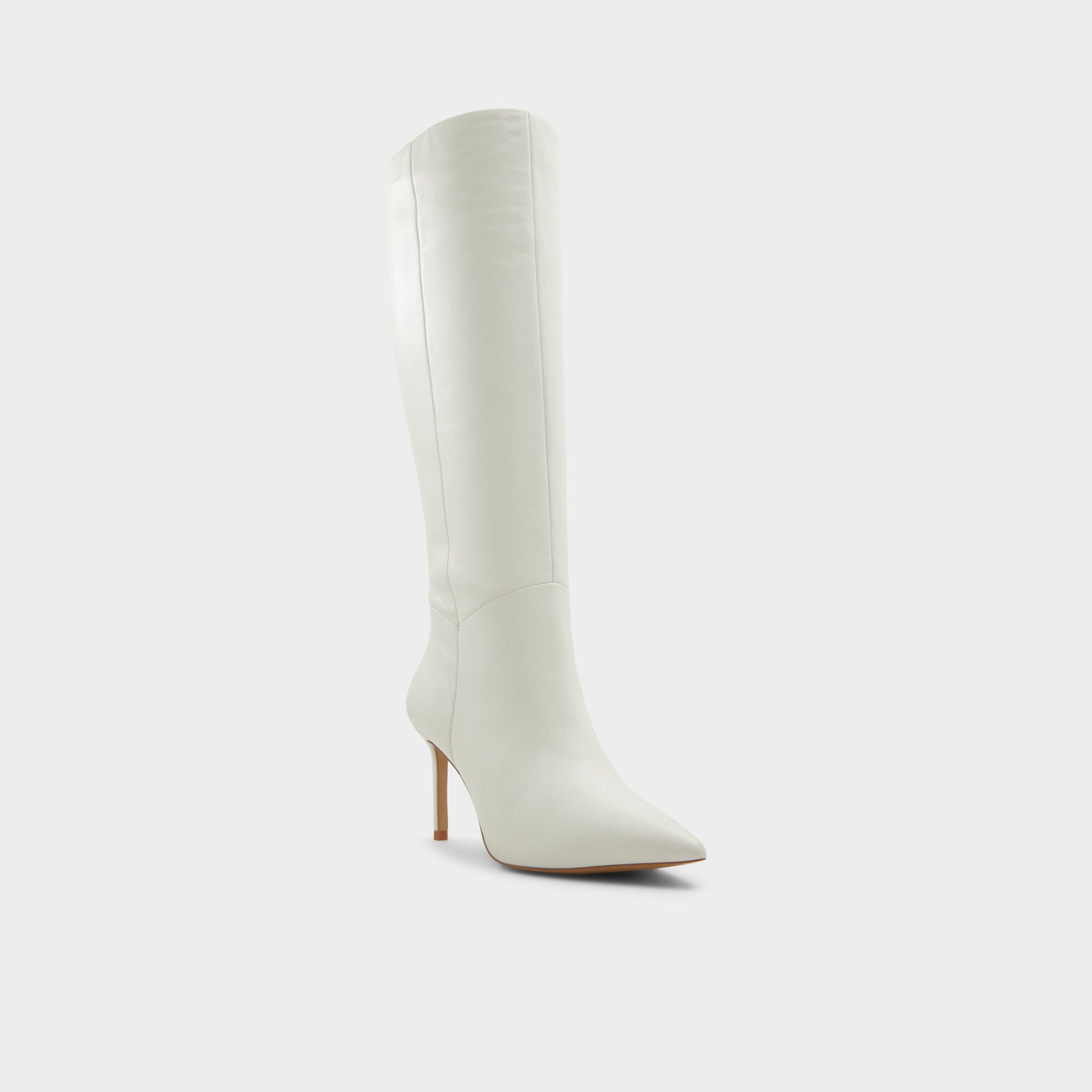 Three-quarter angle of White/Bone Laroche-wc Knee-high boot's front side