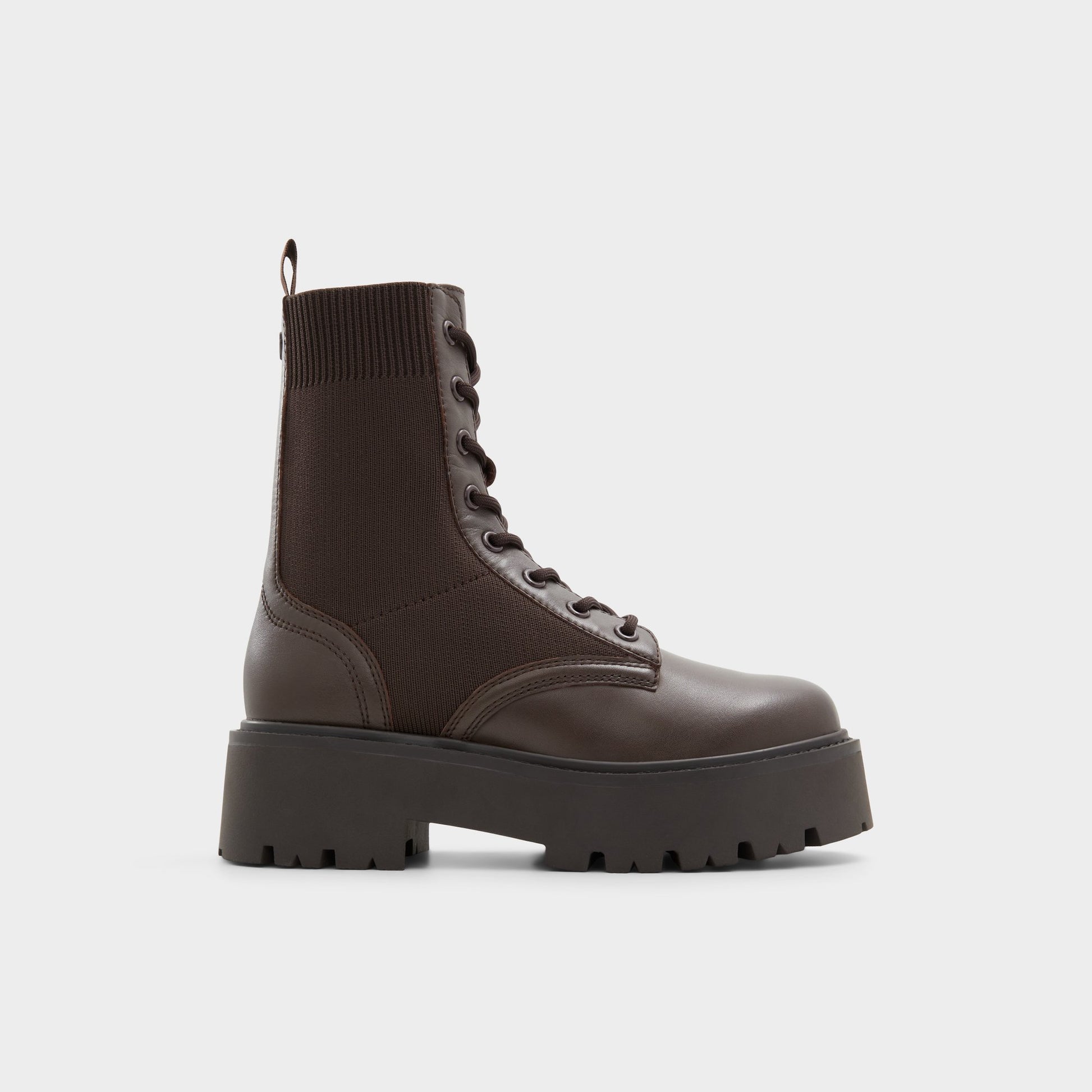 Main View of Brown Overflow Talaleryknit Combat ankle boot for Womens
