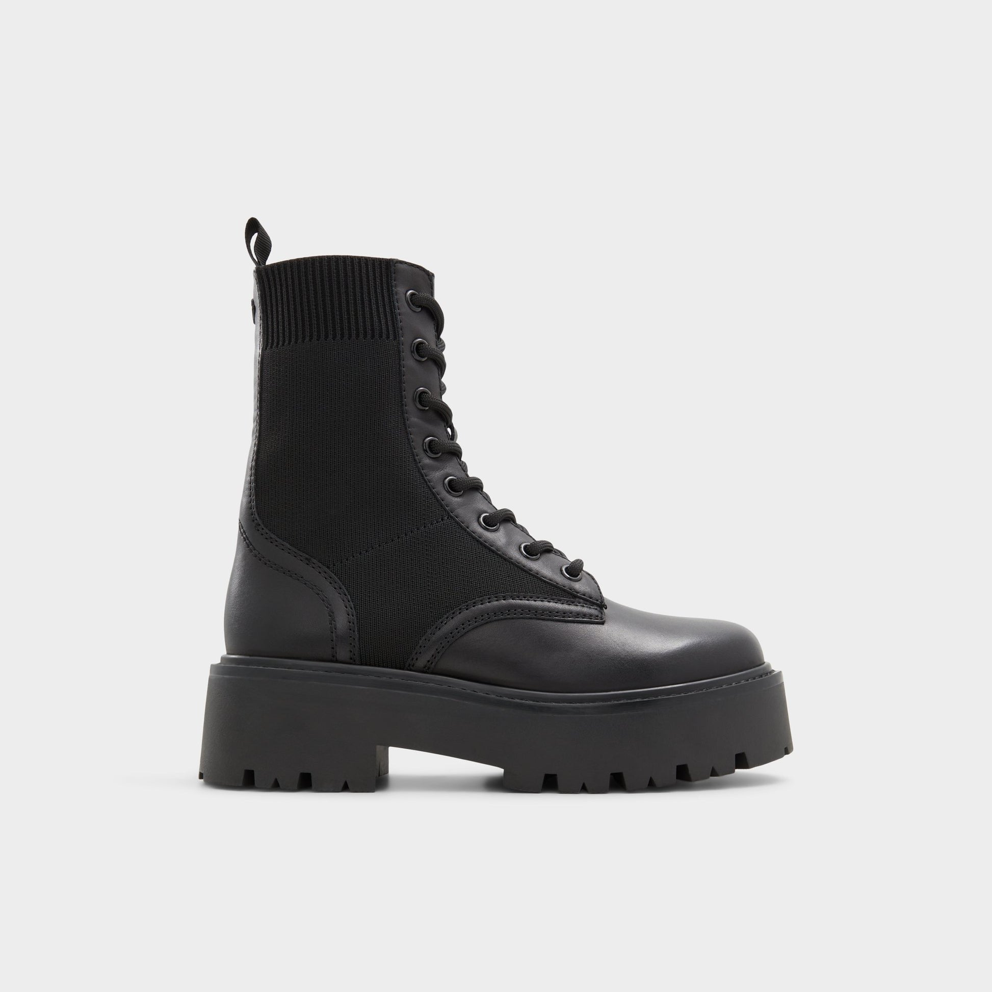 Main View of Black Talaleryknit Combat ankle boot for Womens