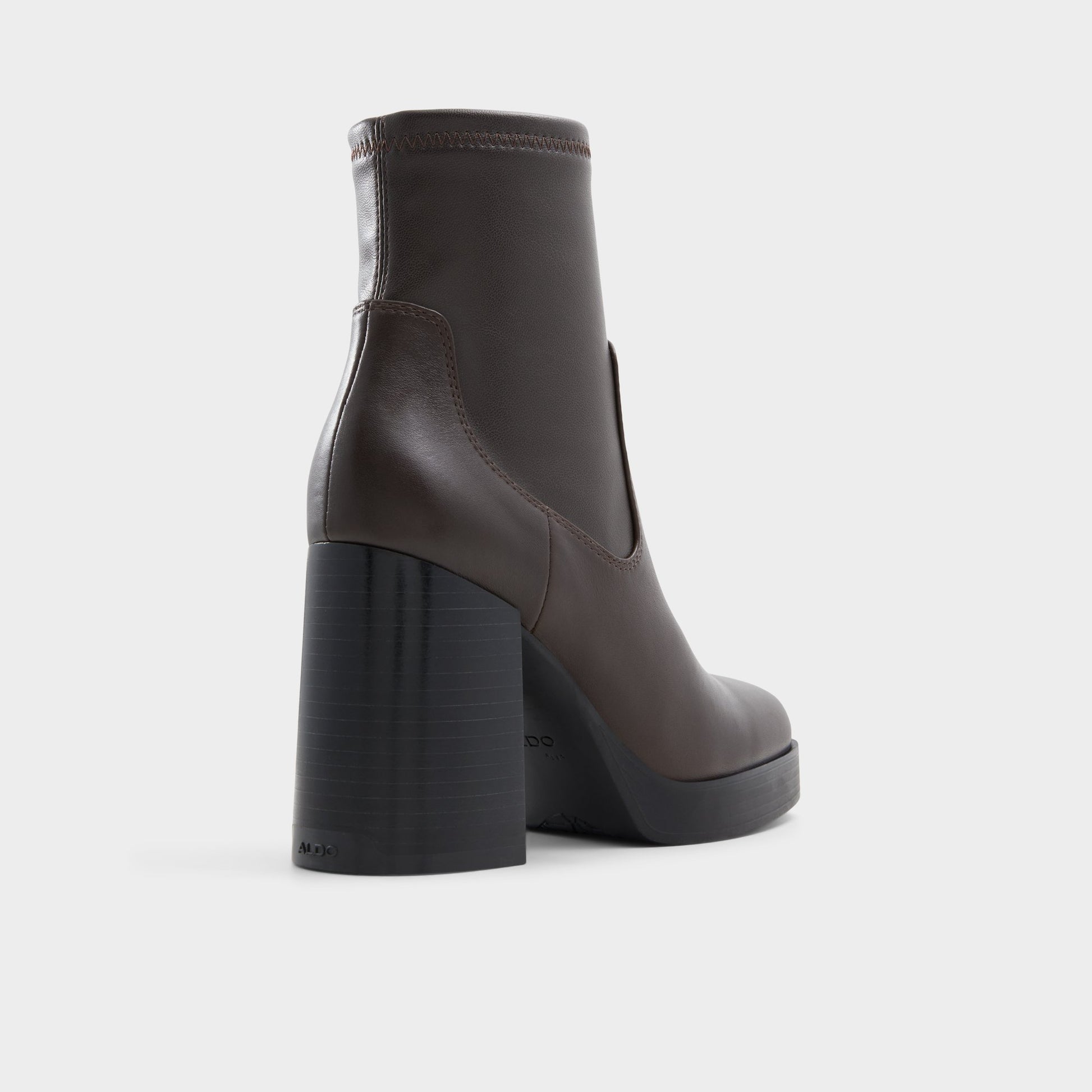 Three-quarter angle of Dark Brown Seraphica Ankle boot's back side
