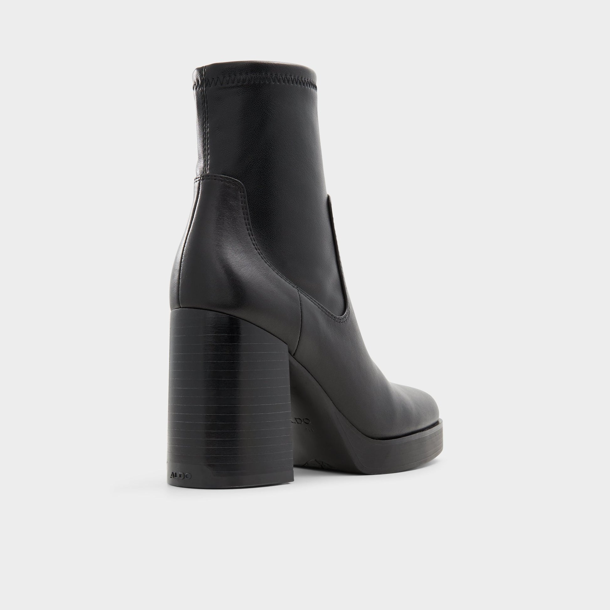 Three-quarter angle of Black Seraphica Ankle boot's back side