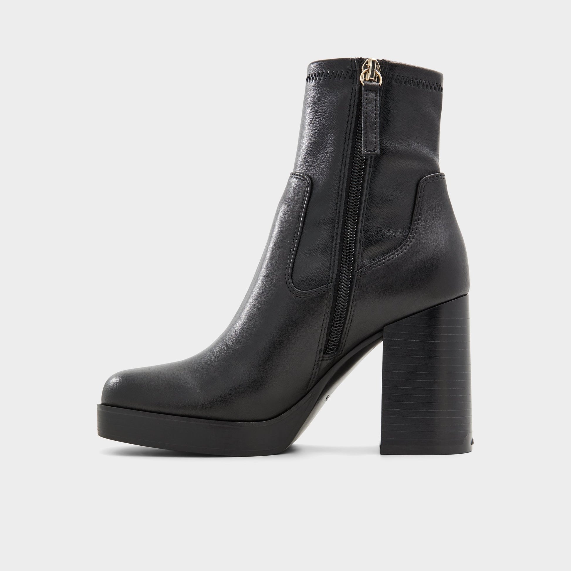 Side view of Black Seraphica Ankle boot