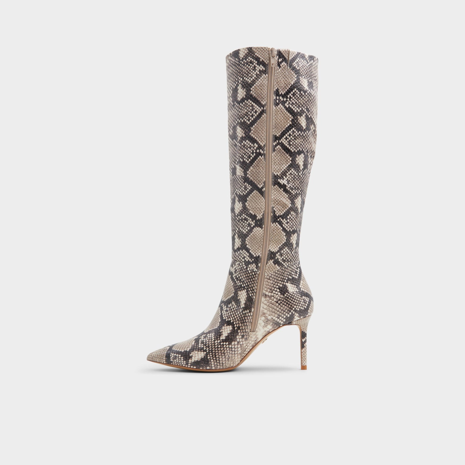 Side view of Beige Overflow Laroche Knee-high boot