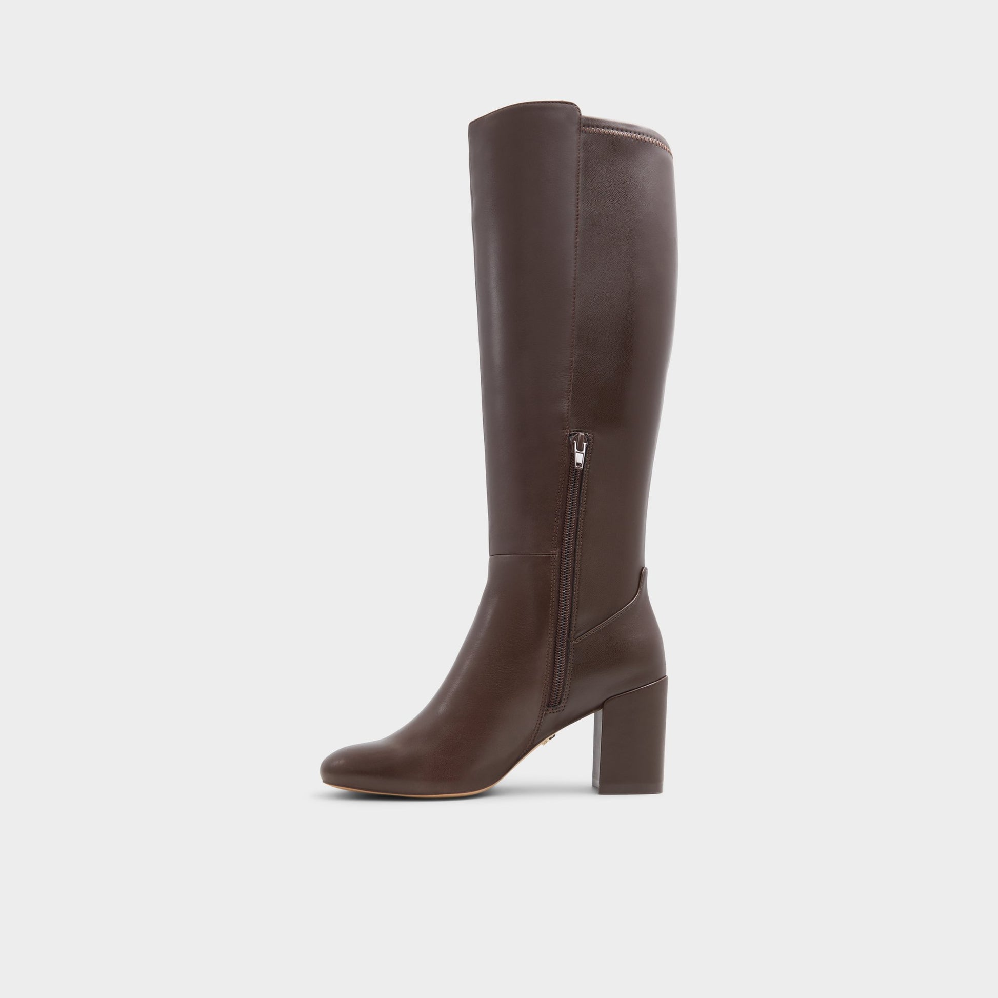 Side view of Brown Overflow Satori-wc Knee-high boot