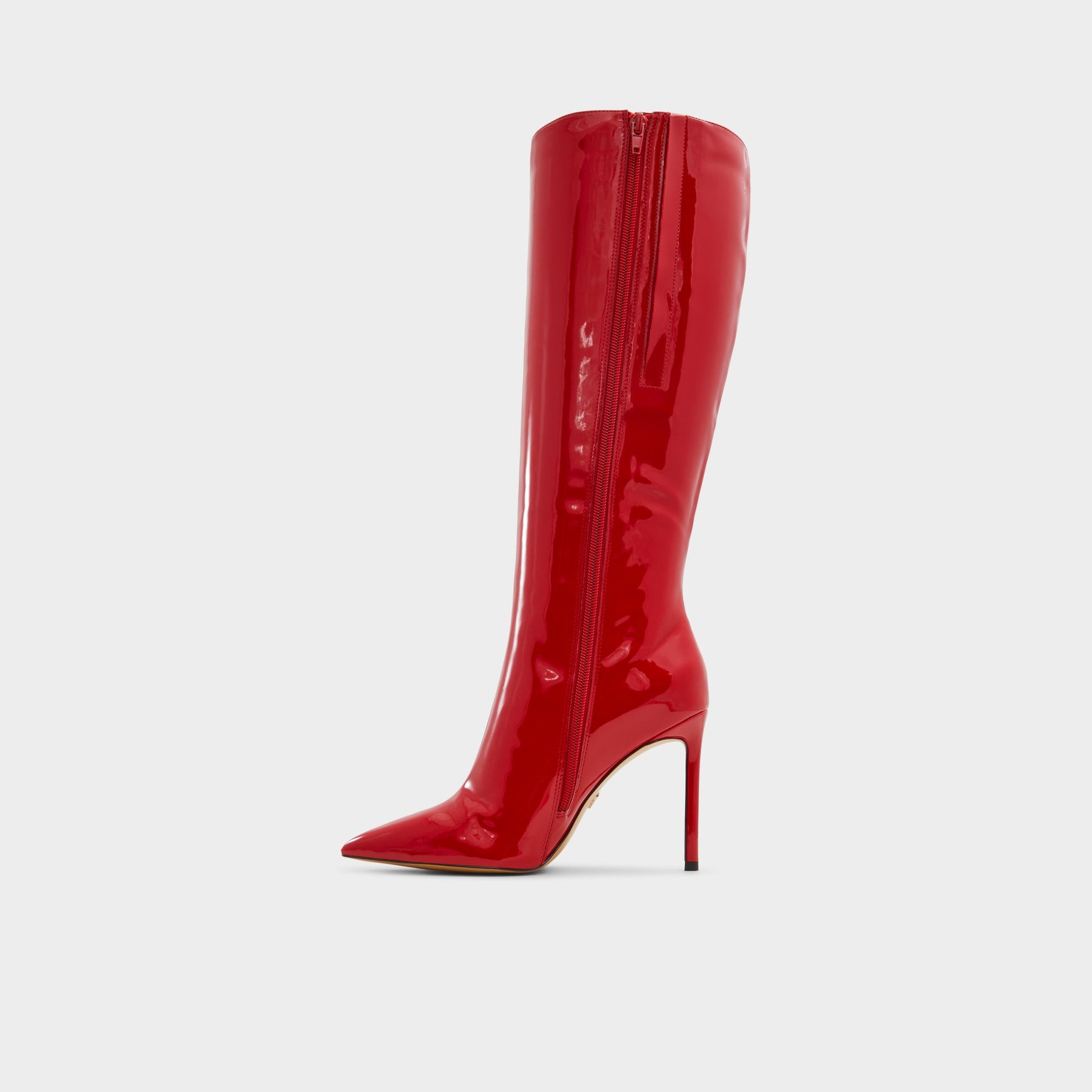 Side view of Red Agathea Knee-high boot