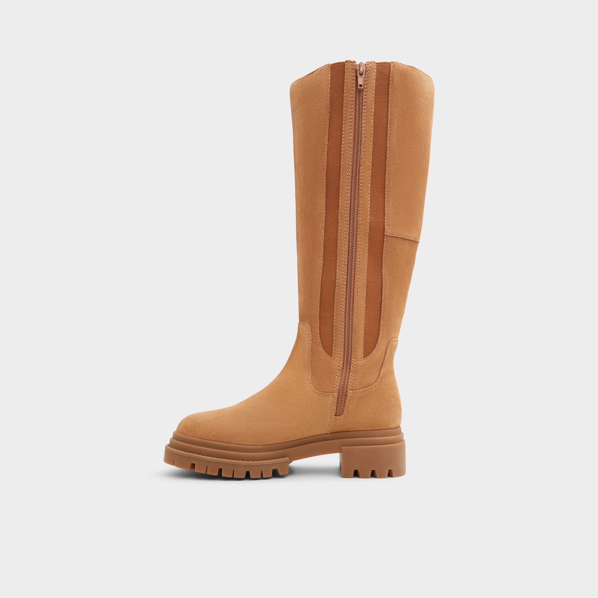 Side view of Light Brown Sometta Knee-high boot