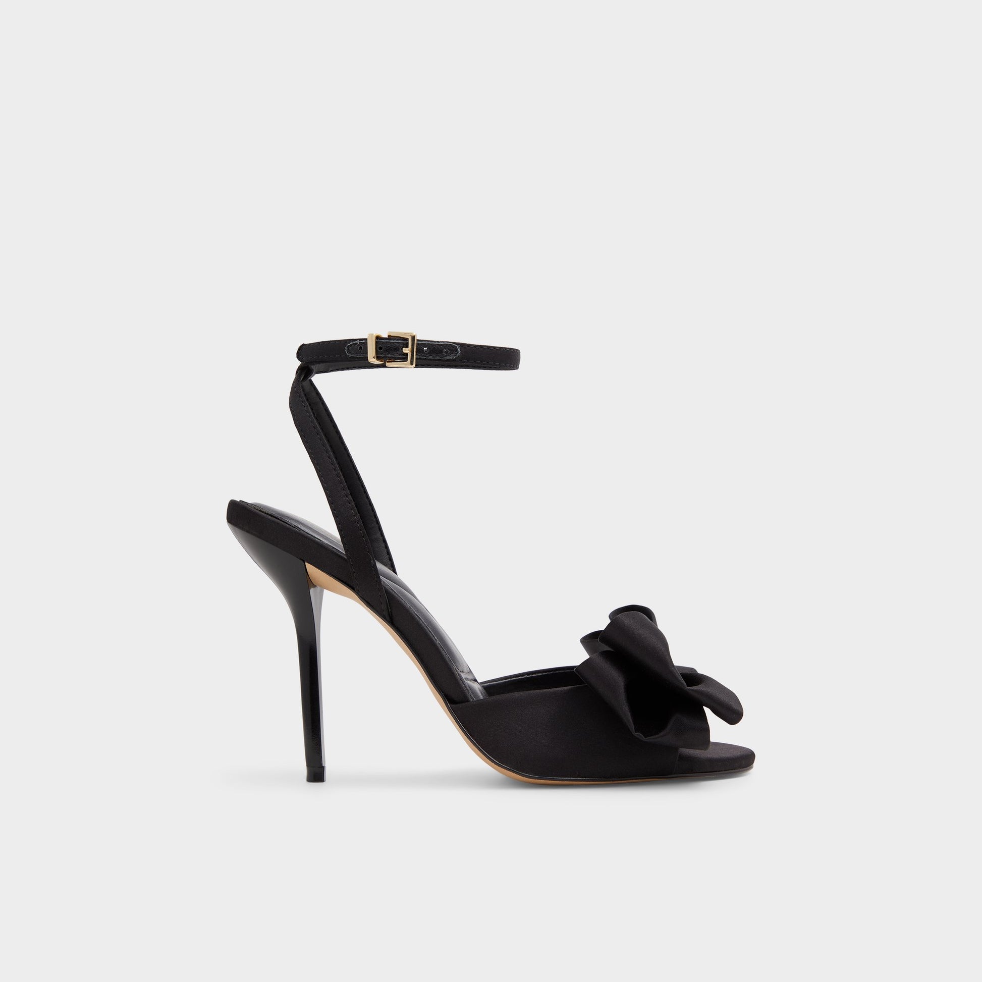 Main View of Black Tinsletta Strappy heeled sandal for Womens