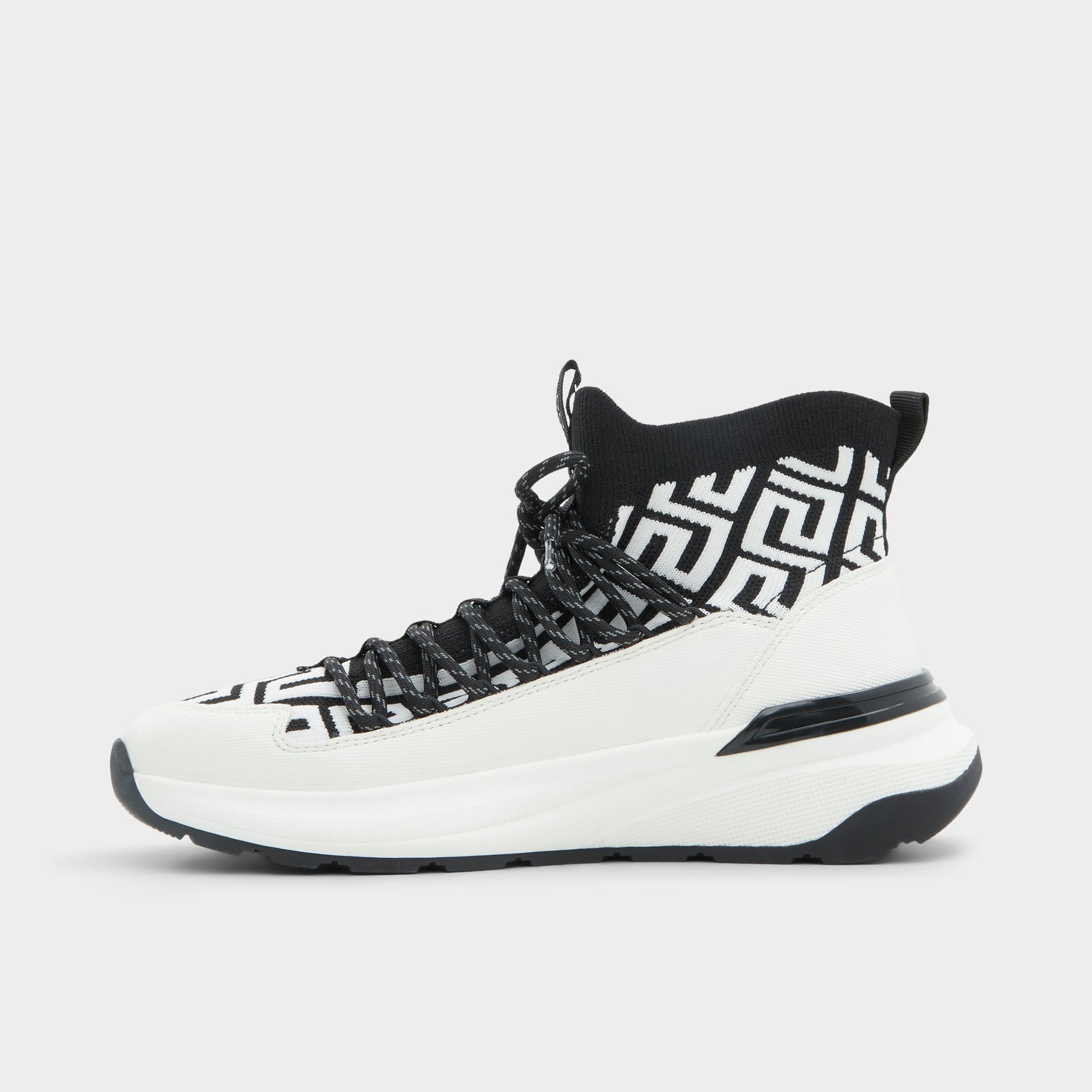 Side view of White/Black Everlynn Jogger sneaker