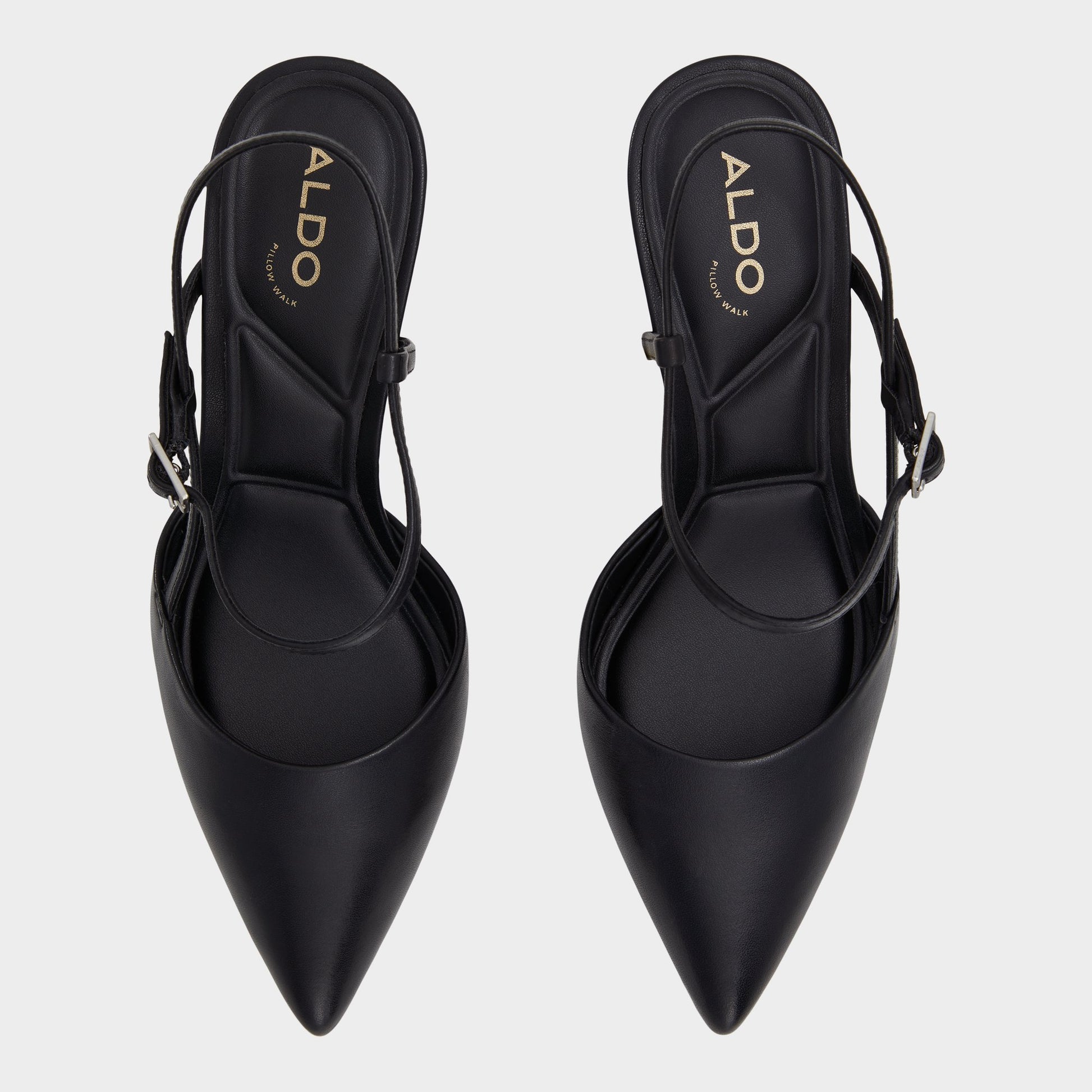 Top-down view of the Black Darabriver Slingback pump