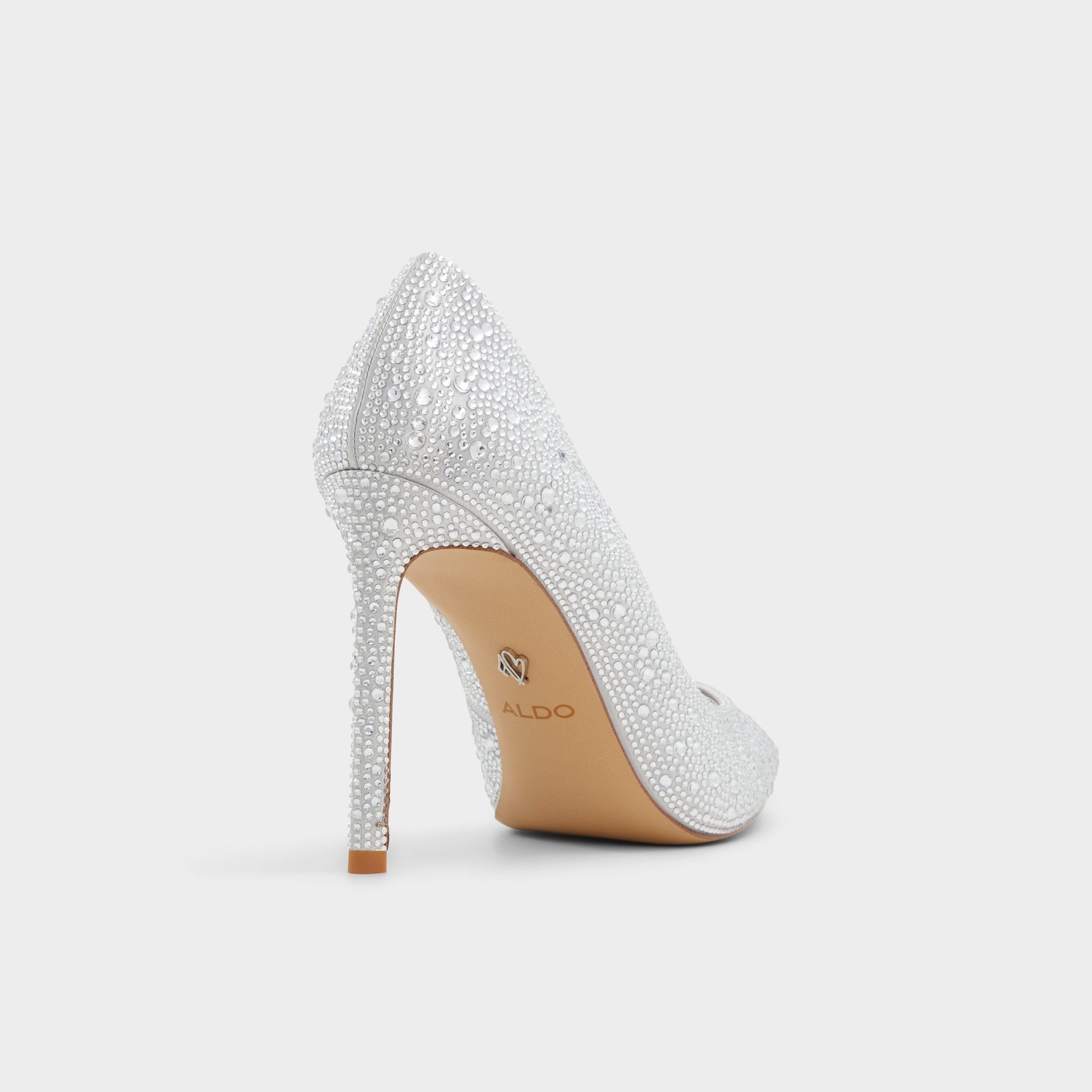 Three-quarter angle of Silver Stessy2.0 Pump's back side