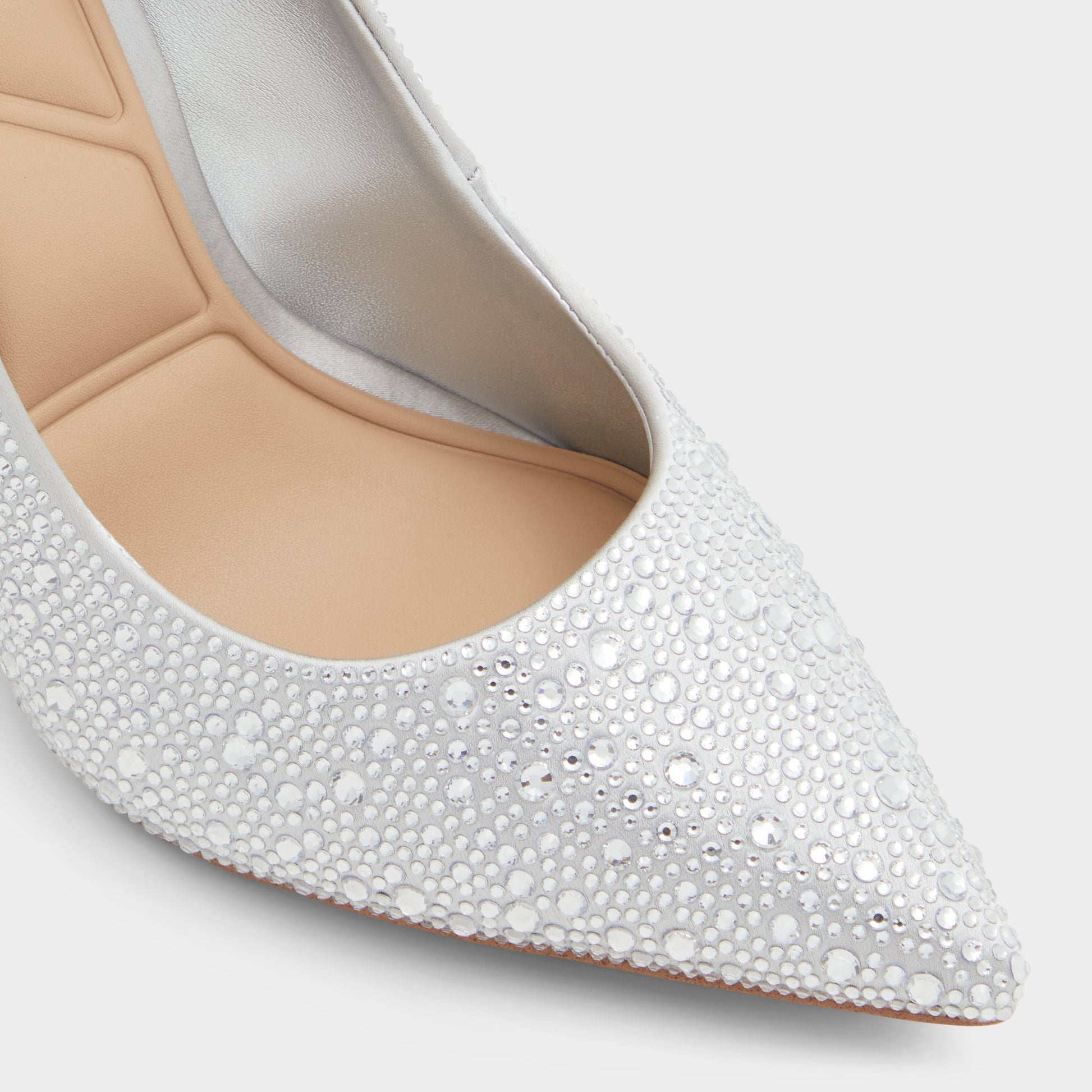Close-up of the Silver Stessy2.0 Pump