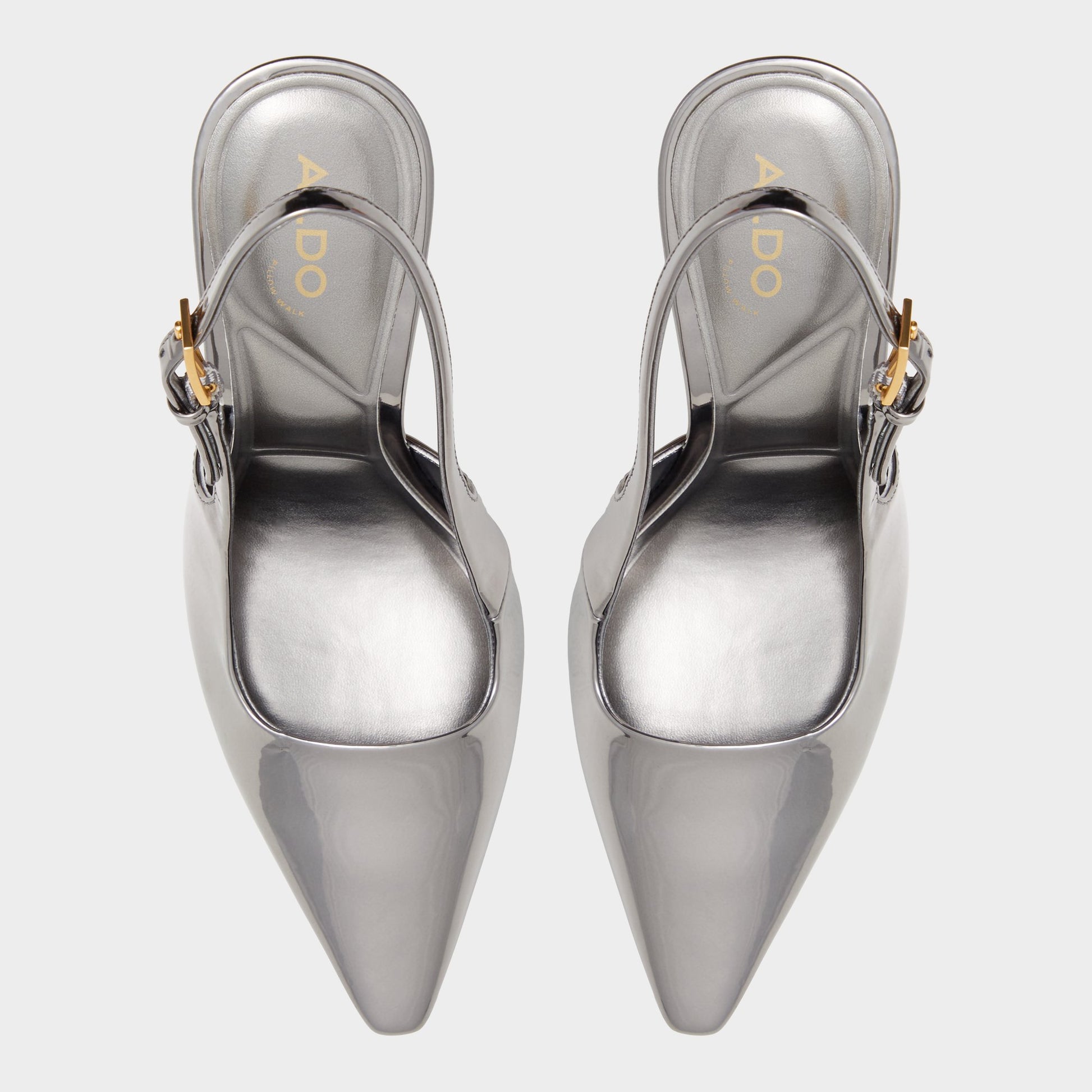 Top-down view of the Pewter Marysa Slingback heel