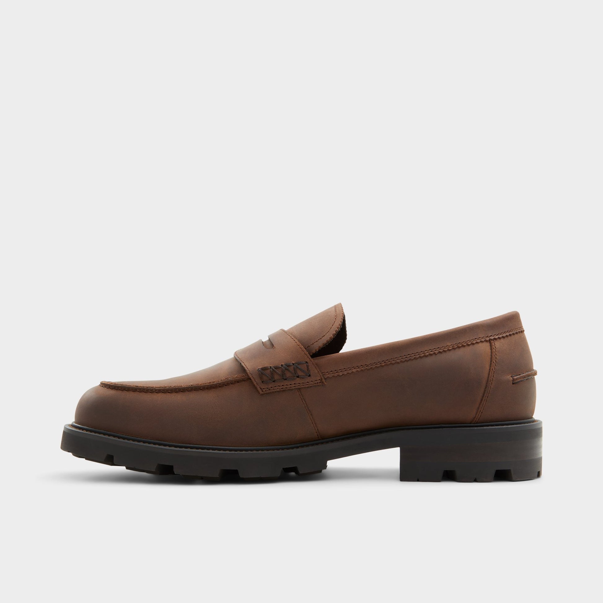 Side view of Brown Reis Loafer
