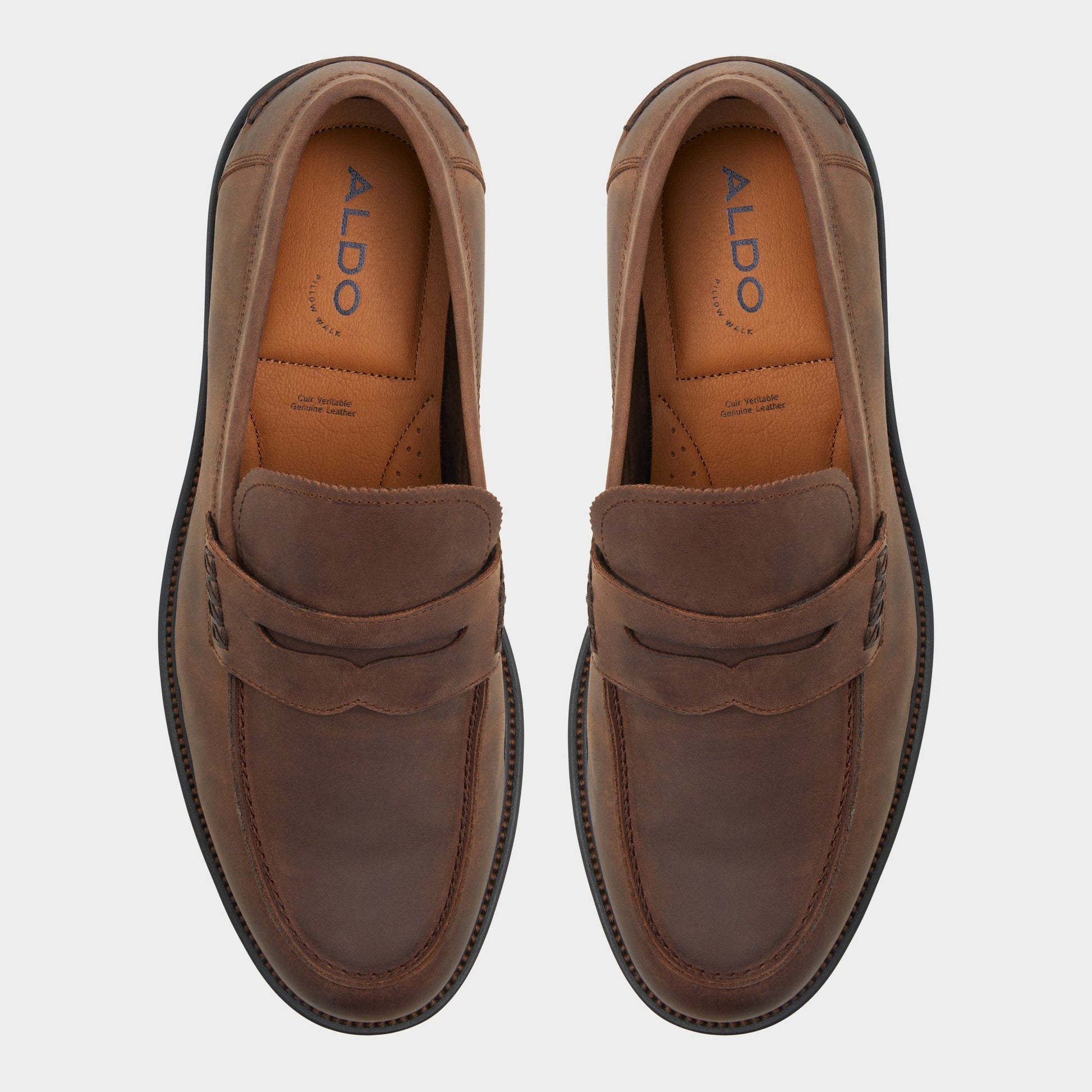 Top-down view of the Brown Reis Loafer