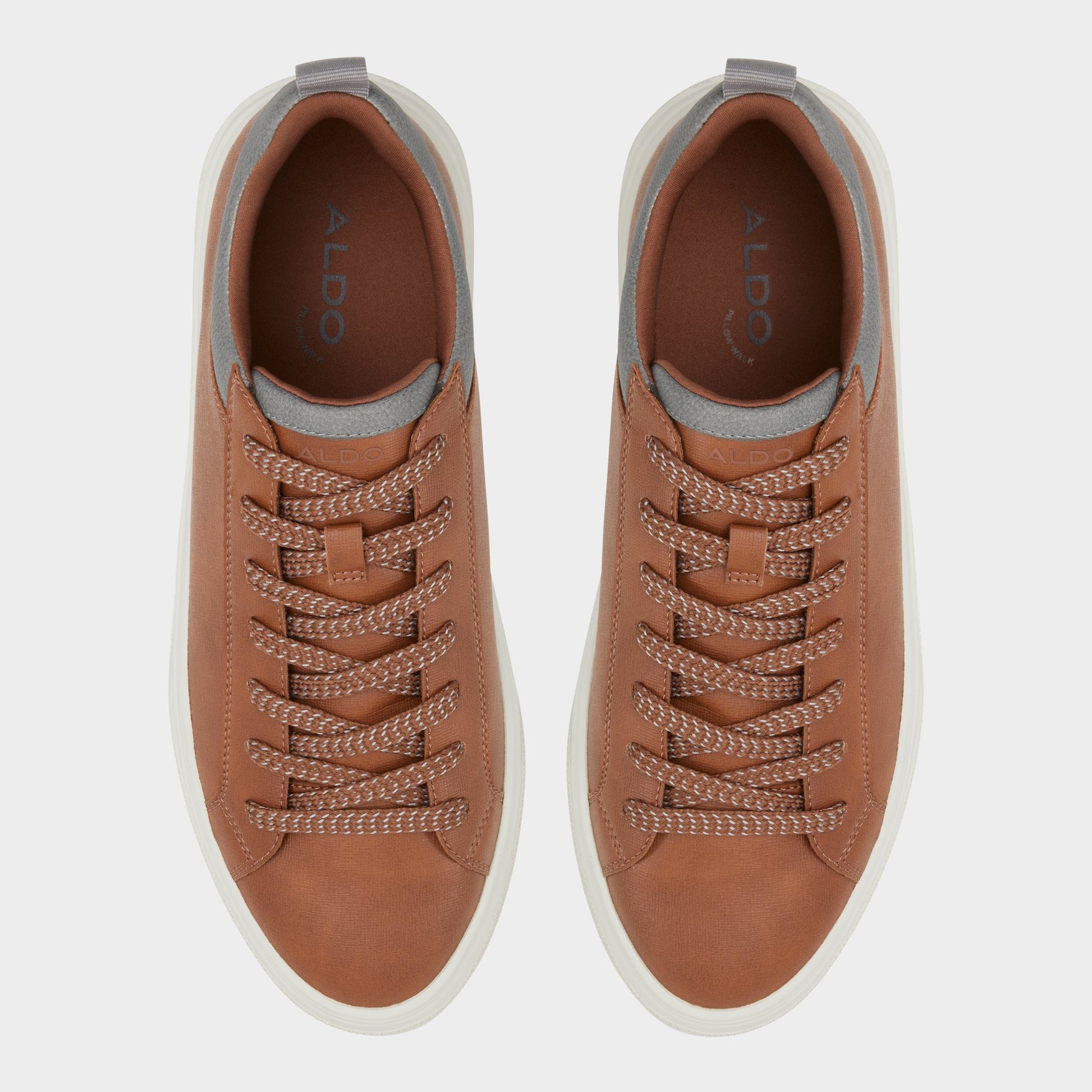 Top-down view of the Light Brown Bas Low top sneaker
