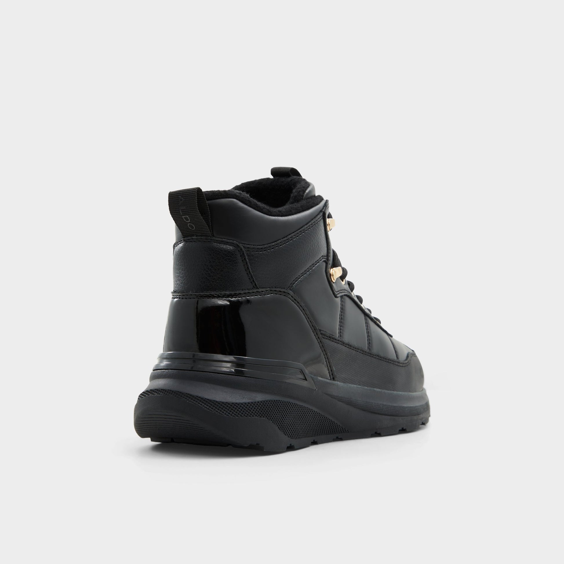 Three-quarter angle of Black Priemeth Lace-up boot's back side