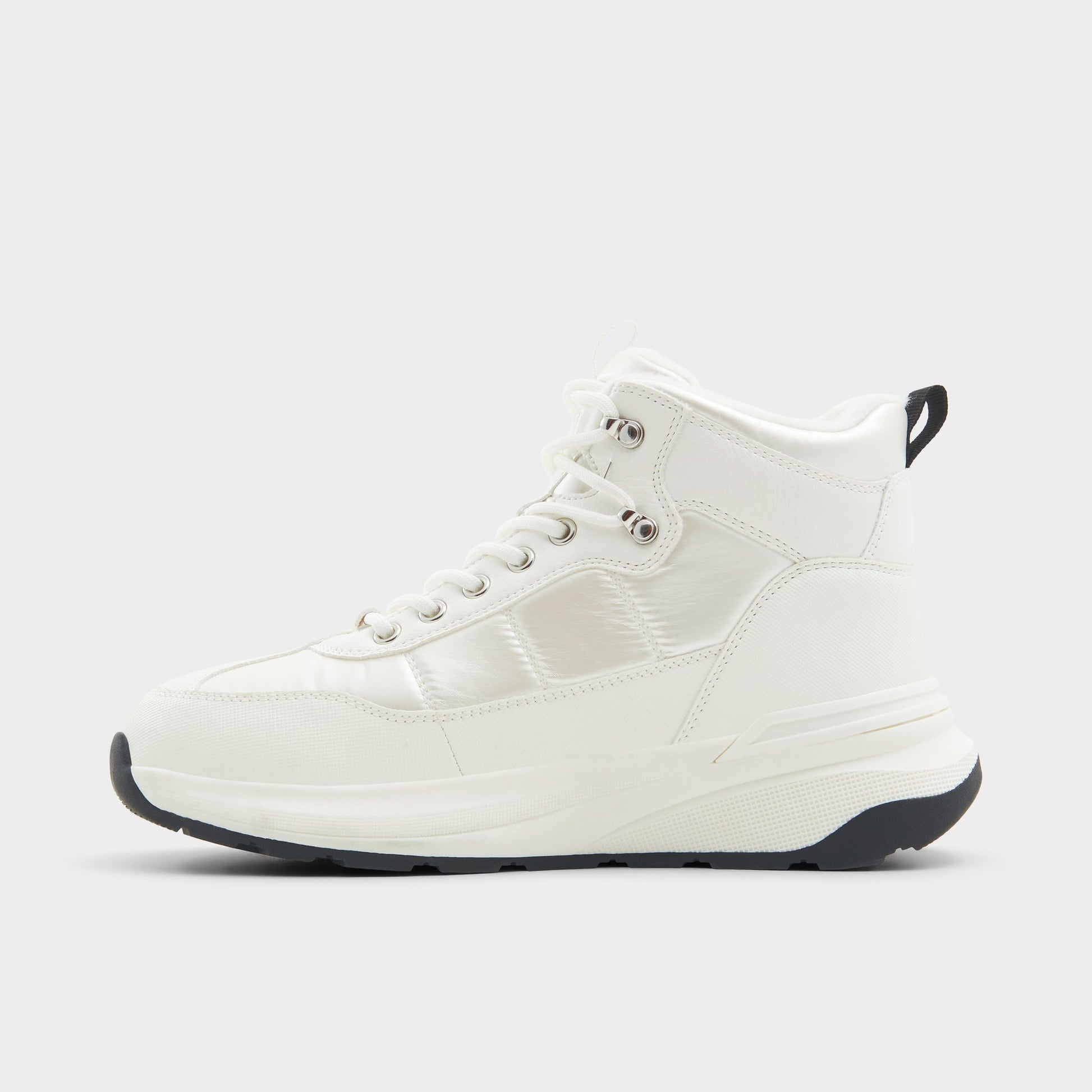 Side view of White/Black Priemeth Lace-up boot