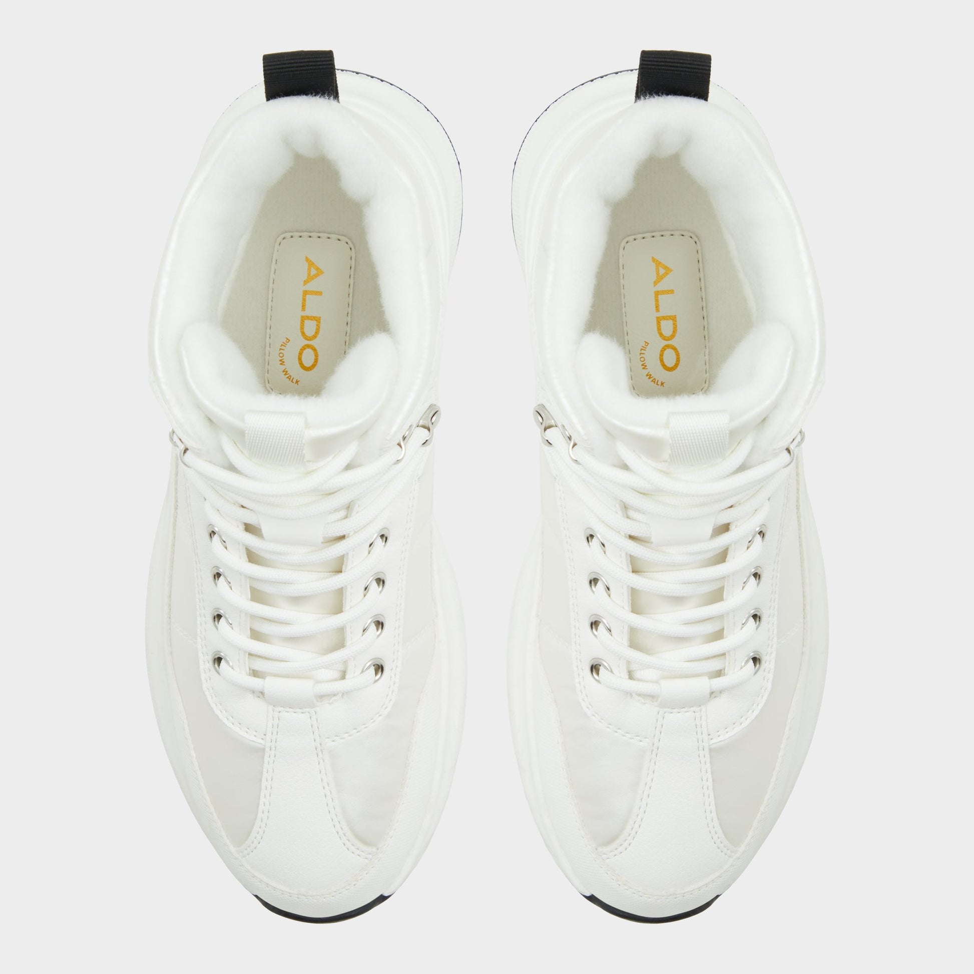 Top-down view of the White/Black Priemeth Lace-up boot
