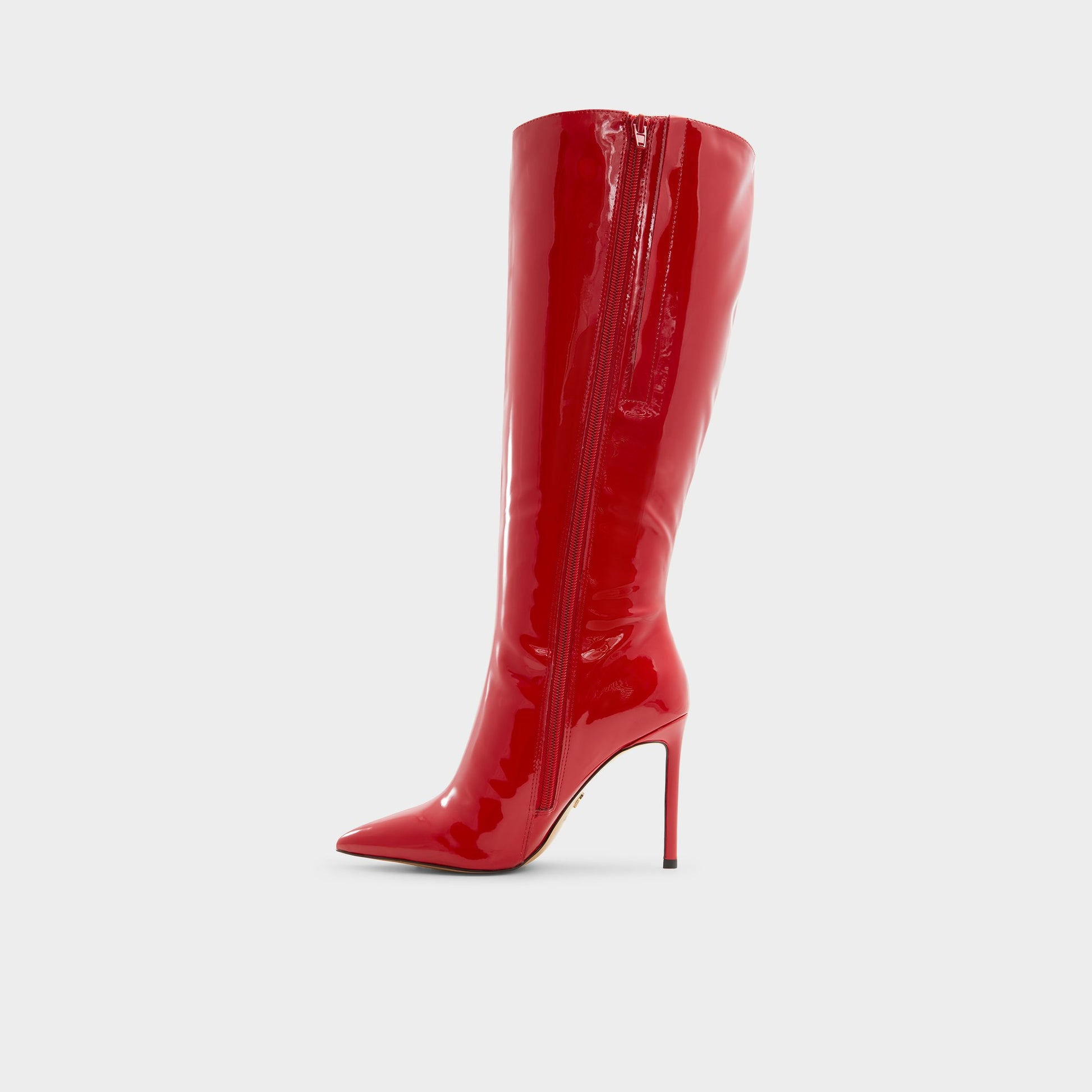 Side view of Red Agathea-wc Knee-high boot