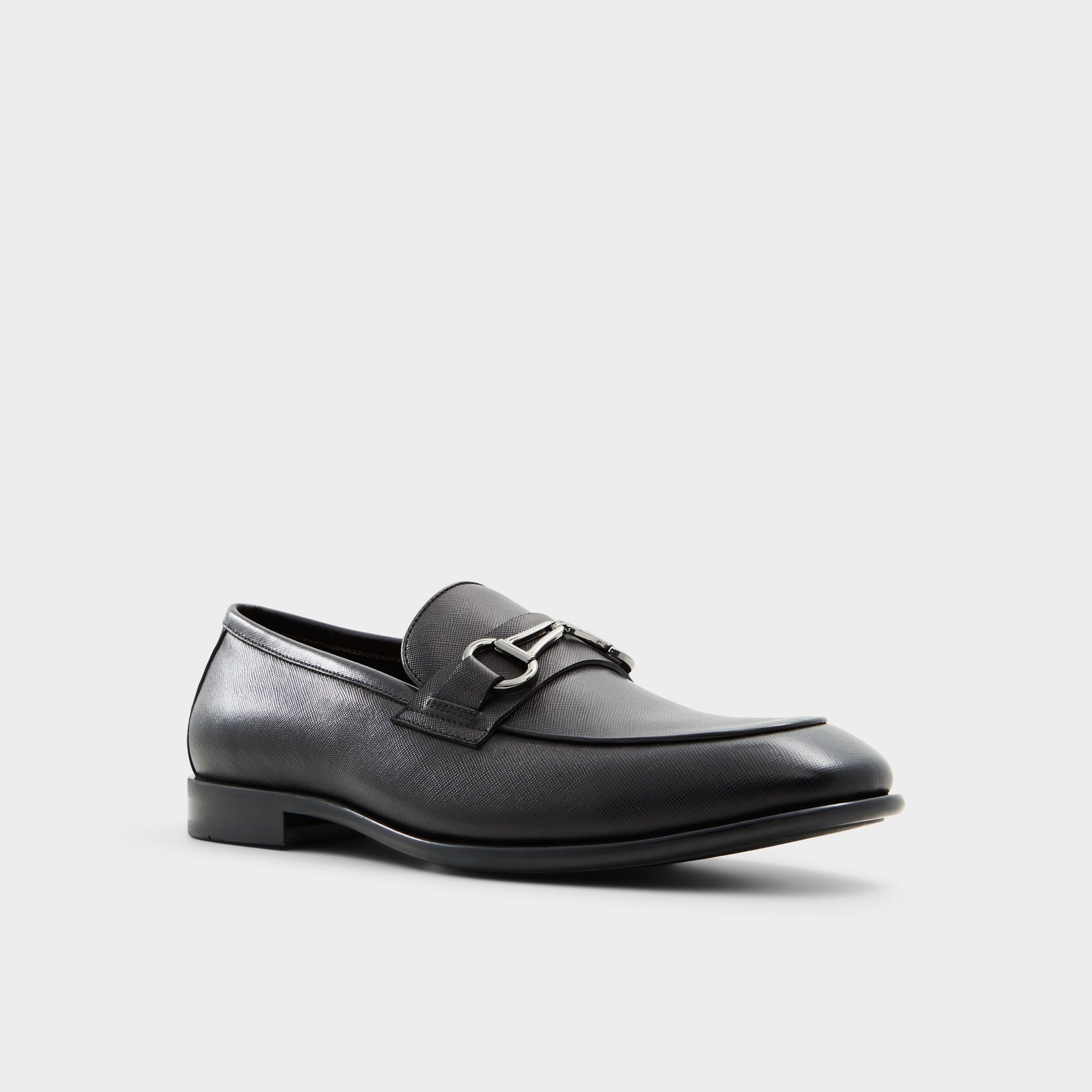 Three-quarter angle of Black Walters Loafer's front side