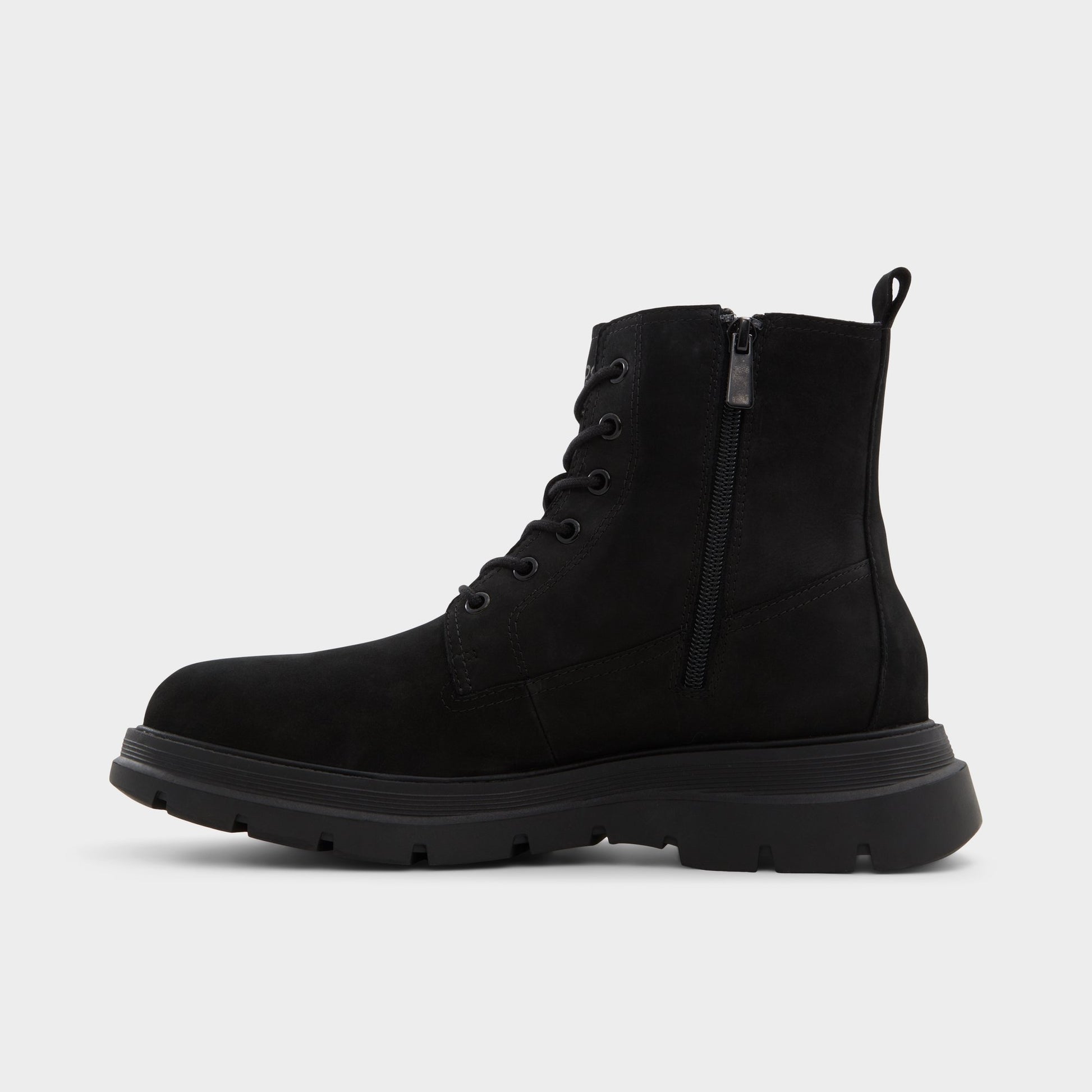 Side view of Black Reish Lace-up boot