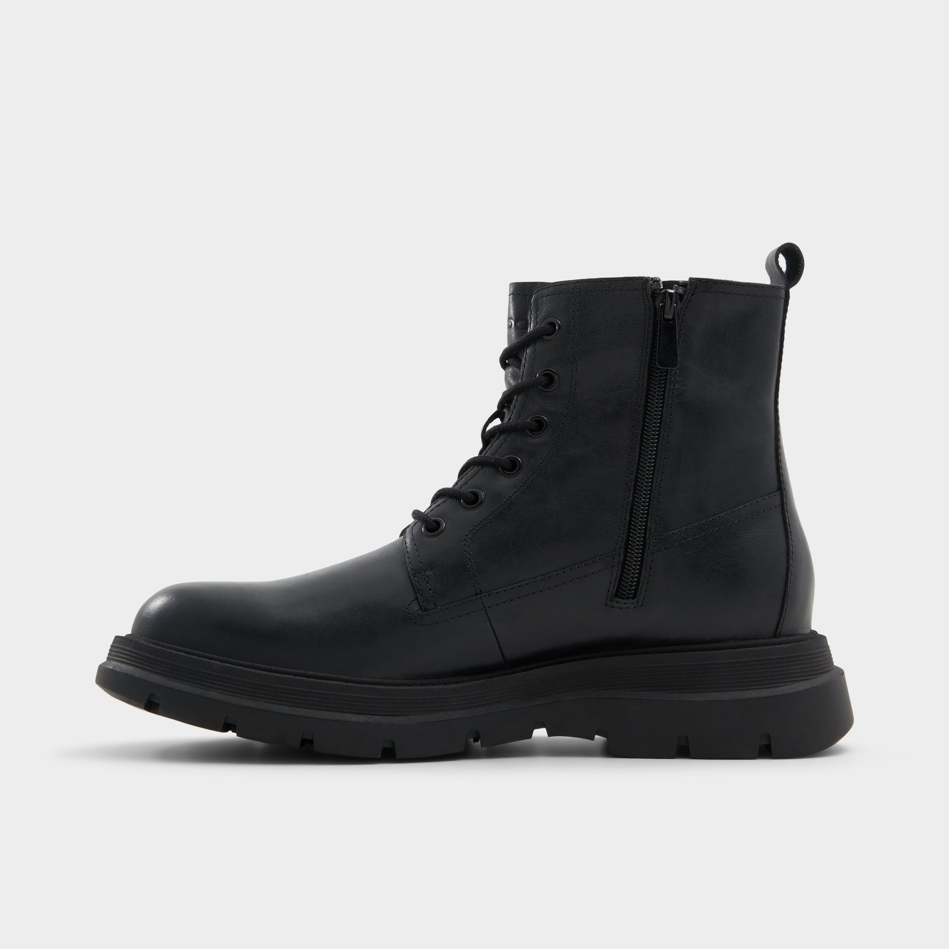 Side view of Black Reish Lace-up boot
