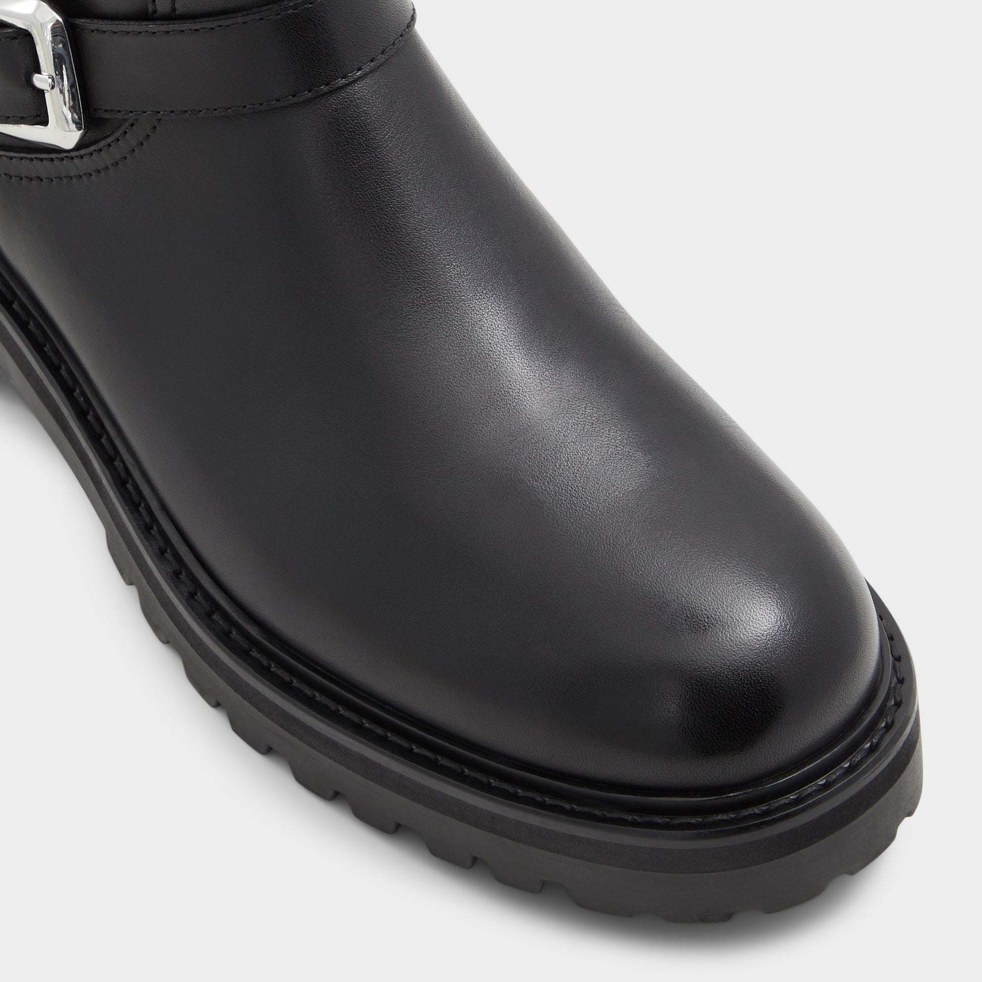Close-up of the Black Carys Motorcycle ankle boot